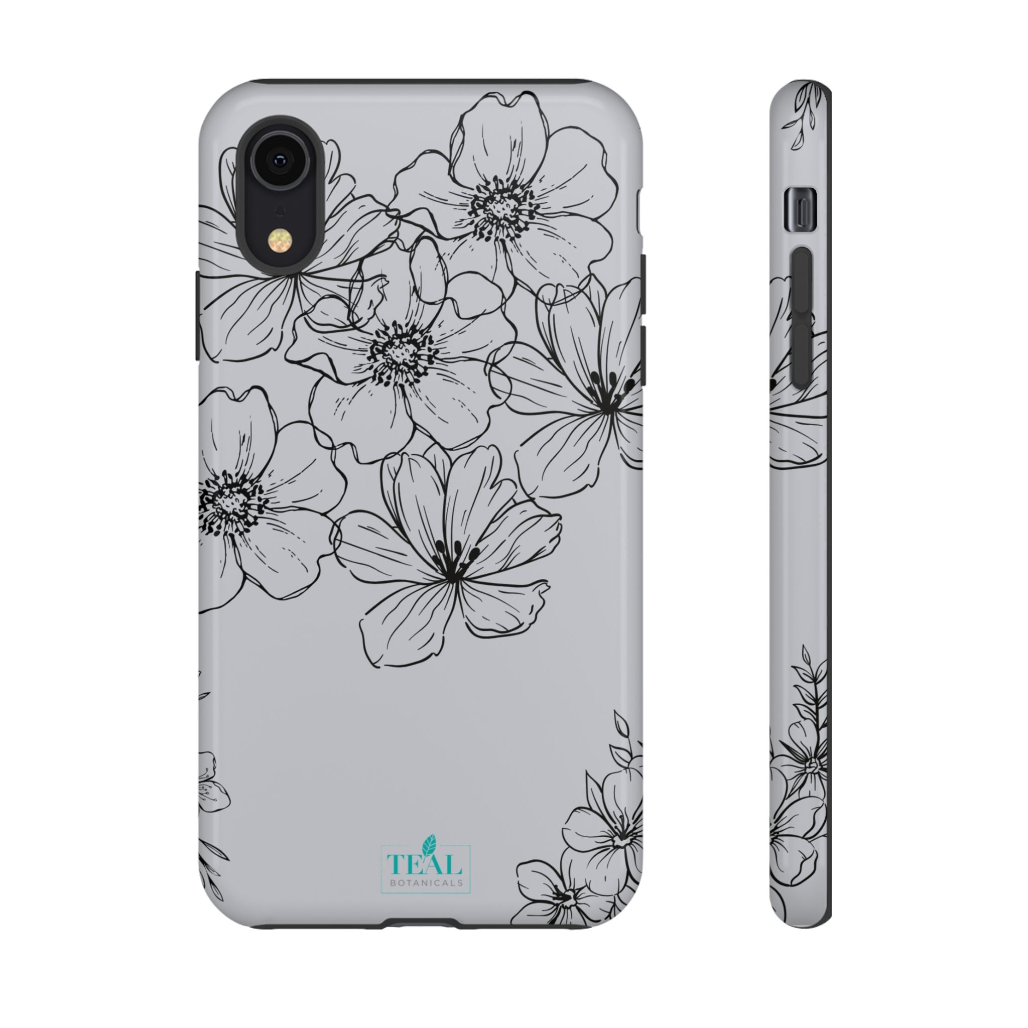 Flowers in Monochrome Phone Case Pink for Iphone and Android