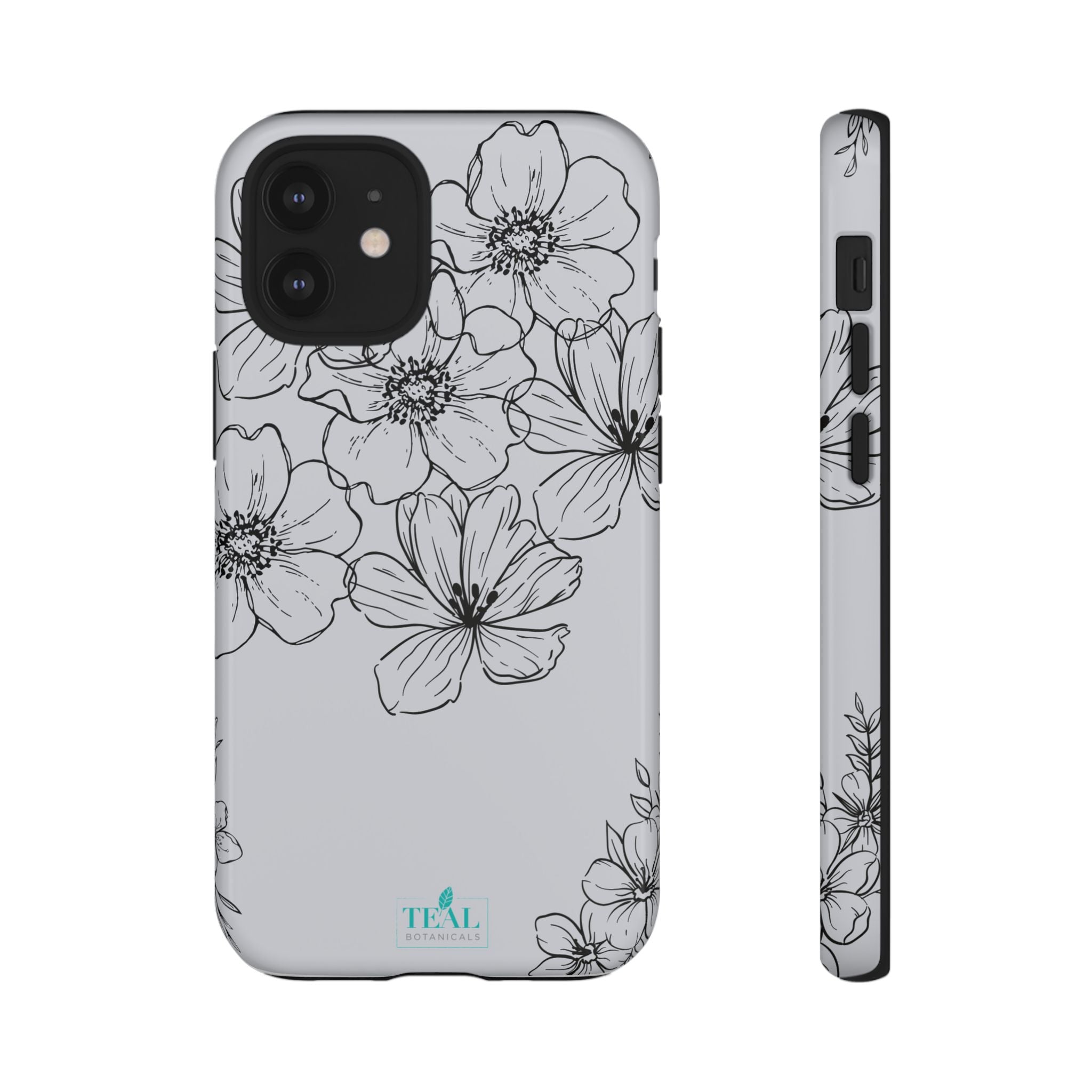 Flowers in Monochrome Phone Case Pink for Iphone and Android