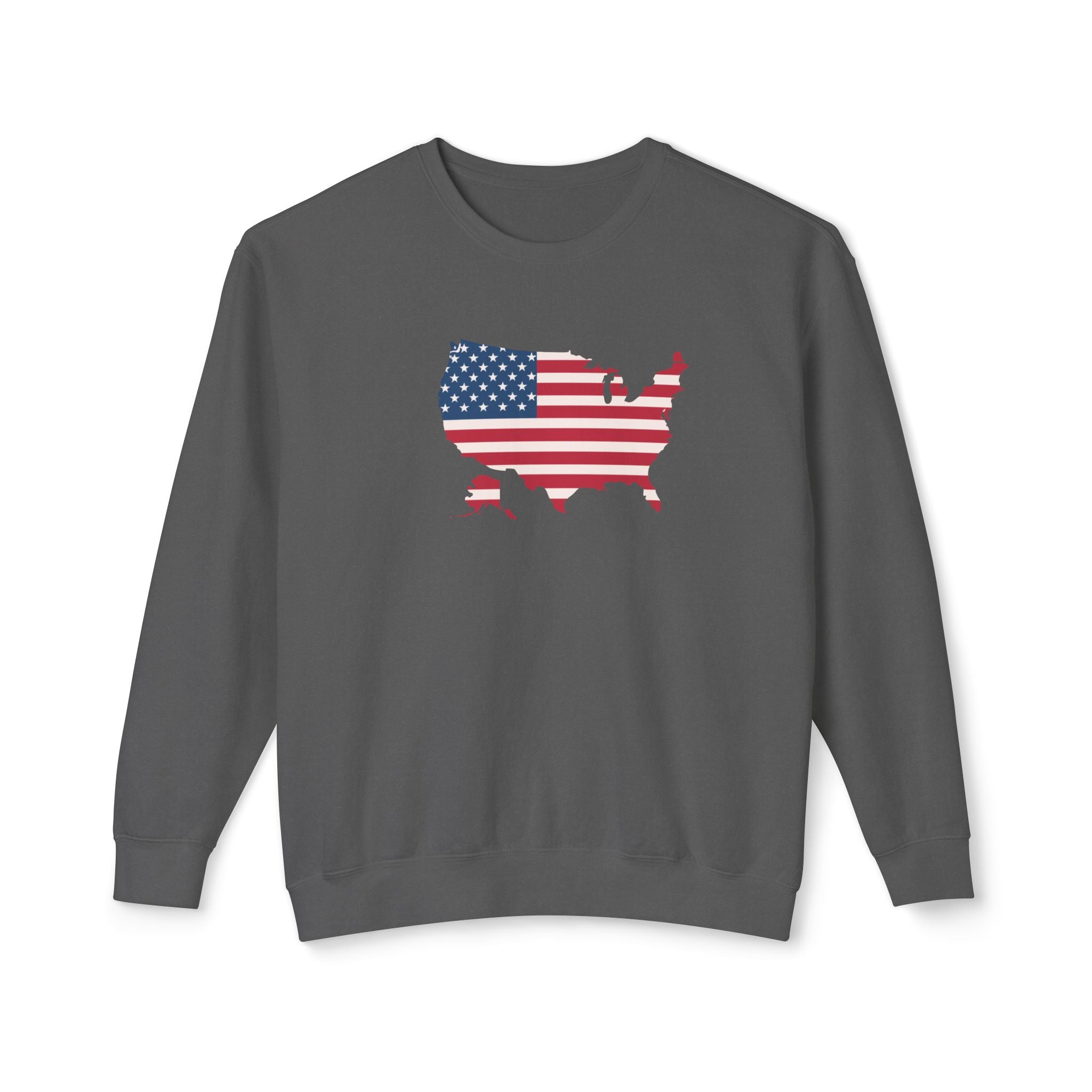 USA Flag Unisex Lightweight Crewneck Sweatshirt