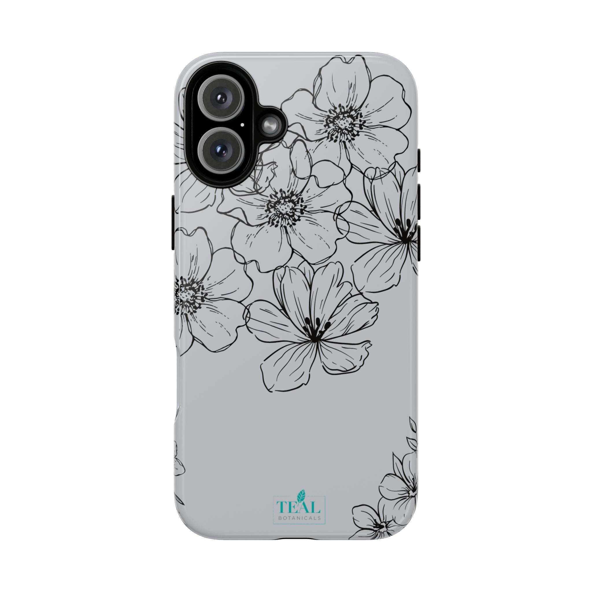 Flowers in Monochrome Phone Case Pink for Iphone and Android