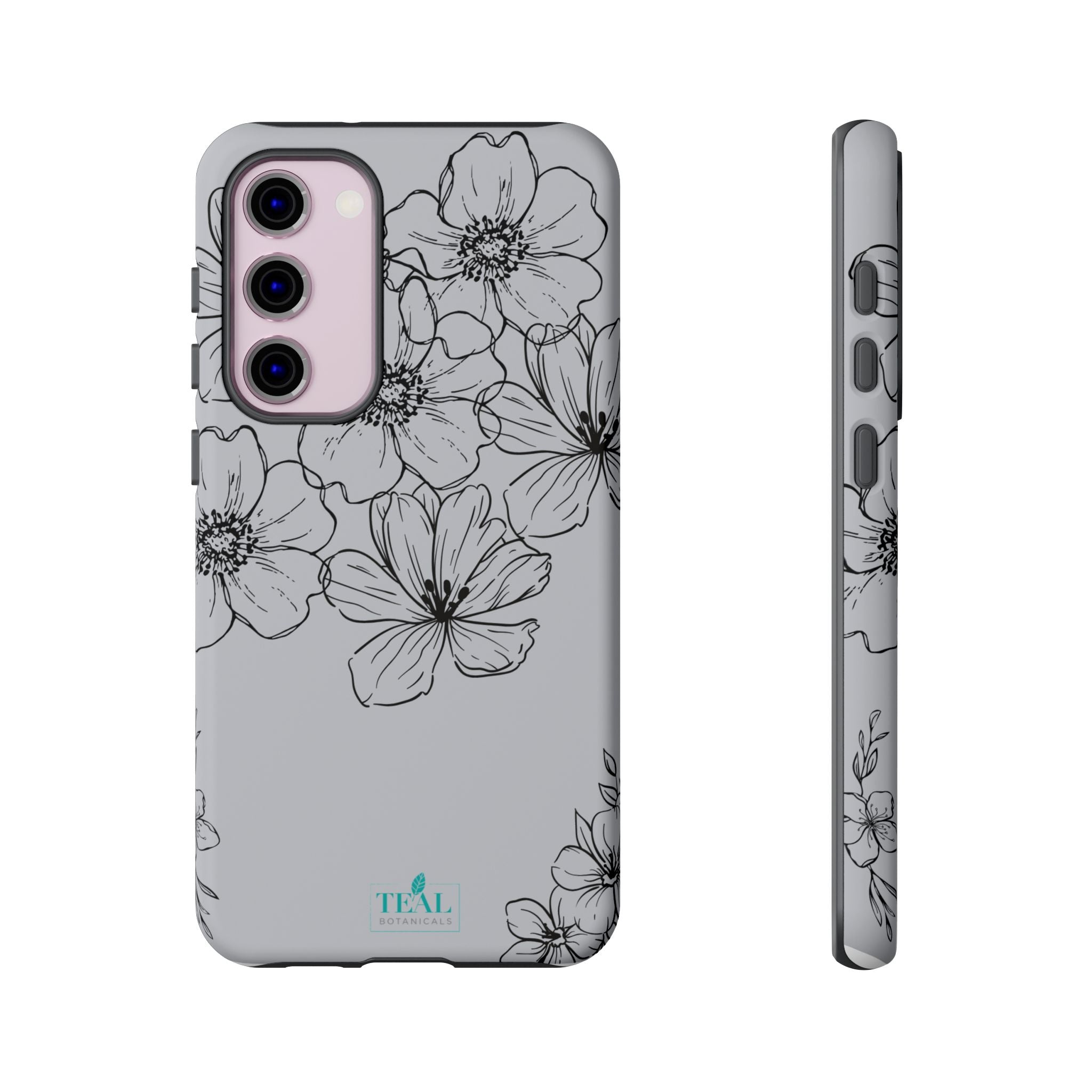 Flowers in Monochrome Phone Case Pink for Iphone and Android