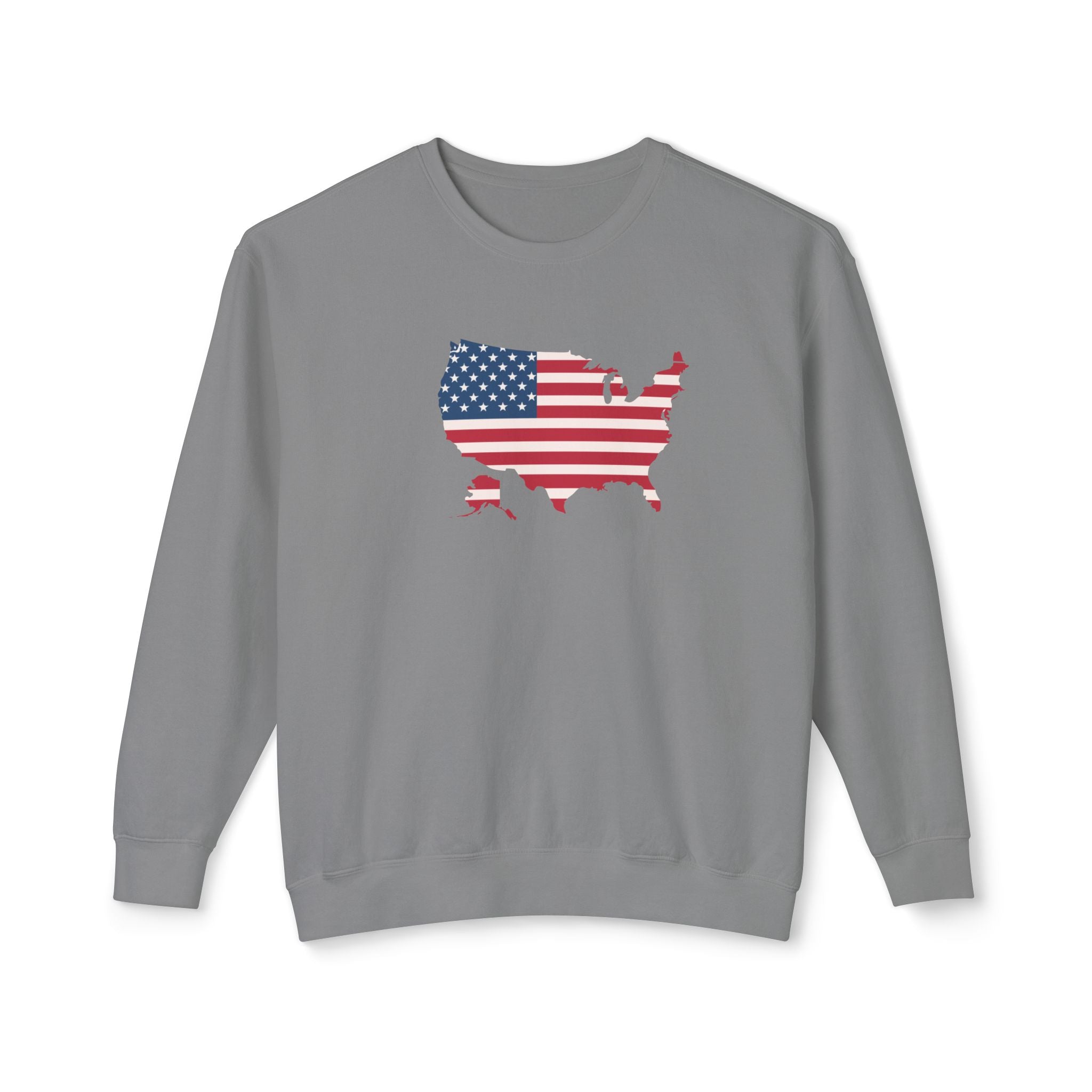 USA Flag Unisex Lightweight Crewneck Sweatshirt