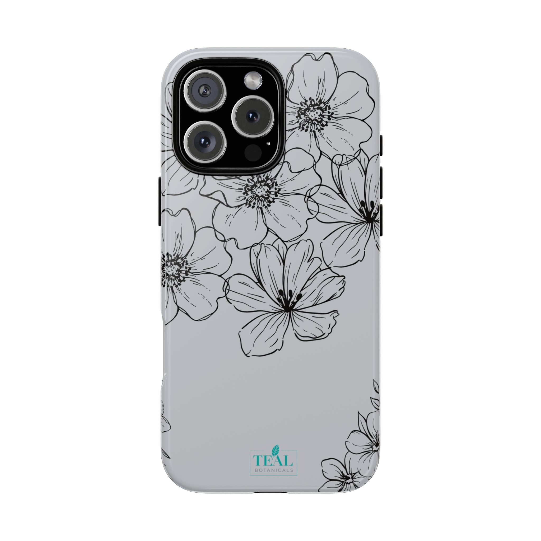 Flowers in Monochrome Phone Case Pink for Iphone and Android
