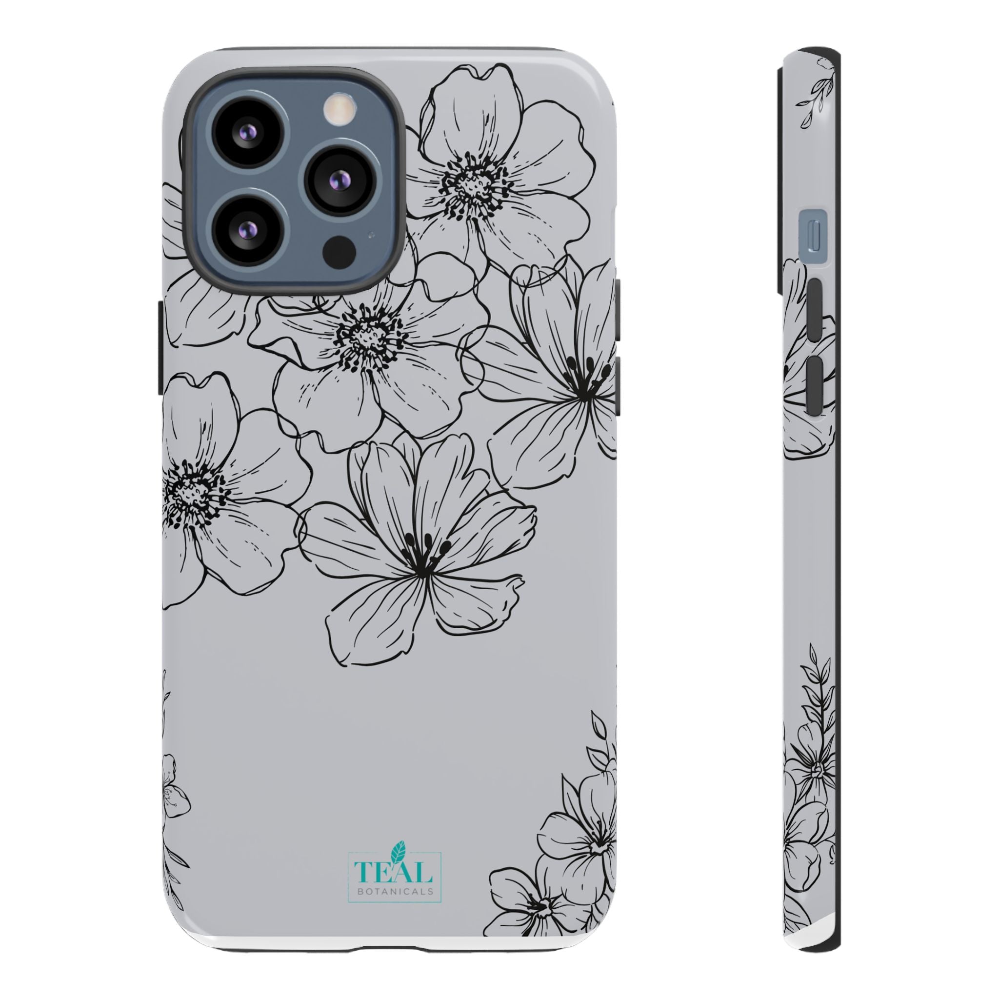Flowers in Monochrome Phone Case Pink for Iphone and Android