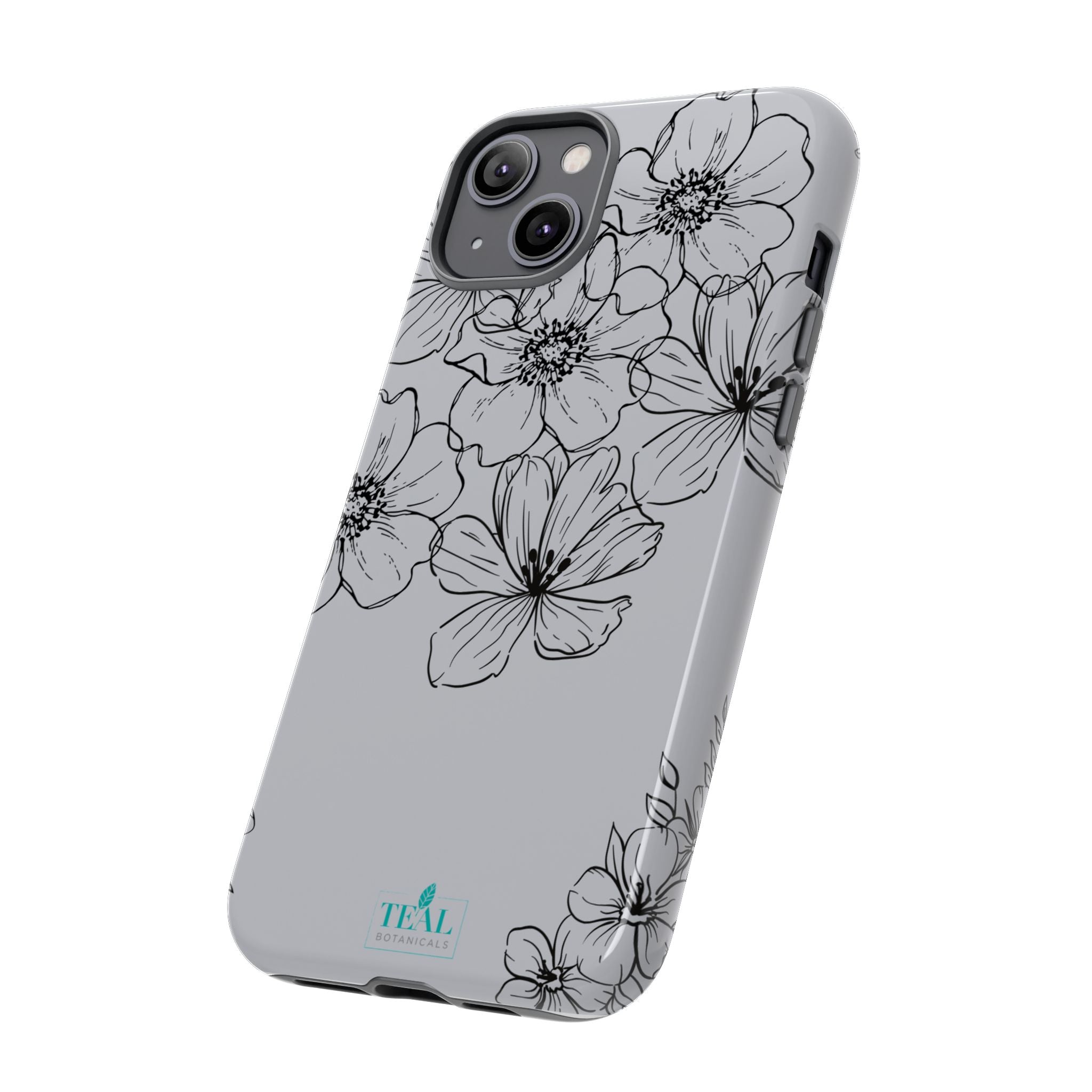 Flowers in Monochrome Phone Case Pink for Iphone and Android