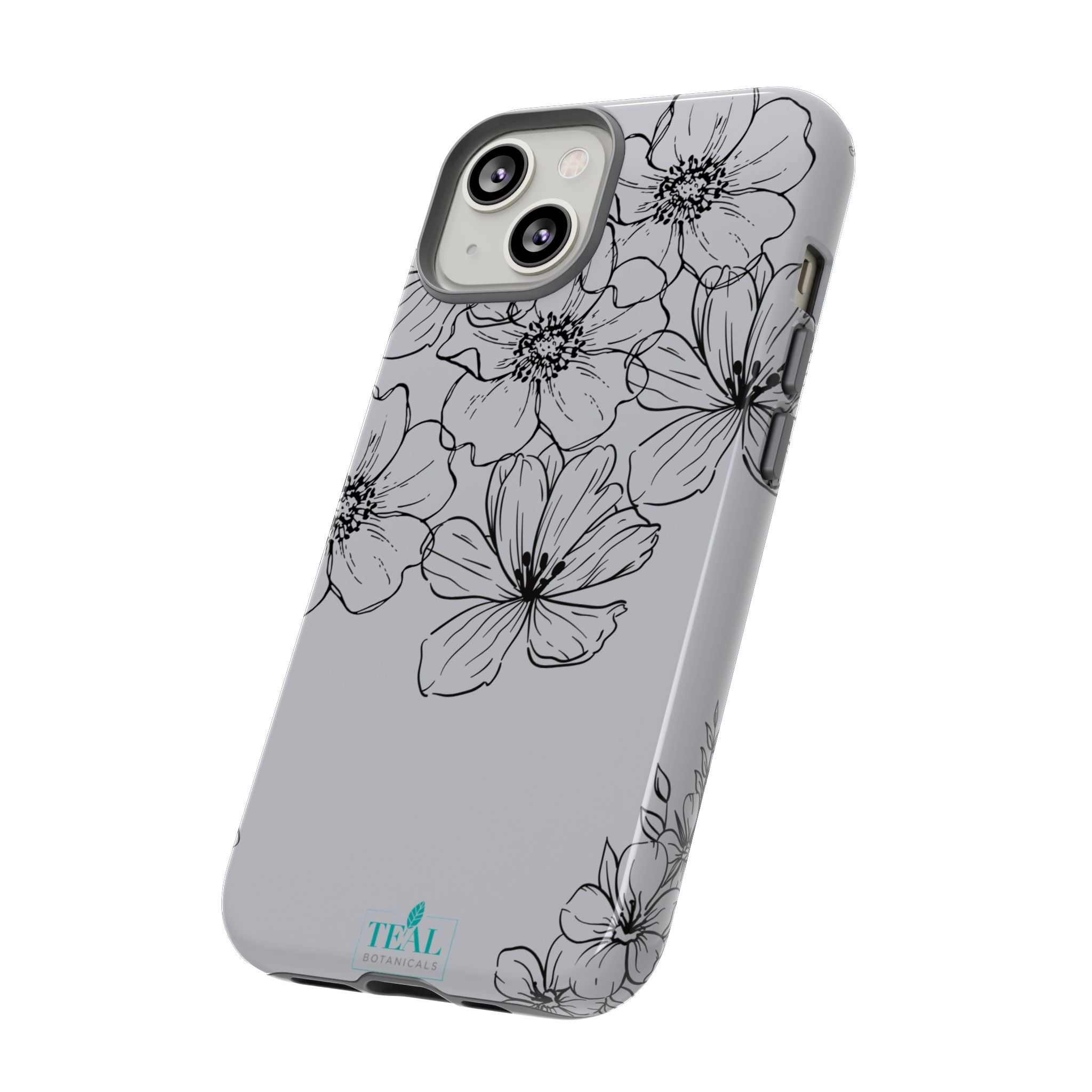 Flowers in Monochrome Phone Case Pink for Iphone and Android