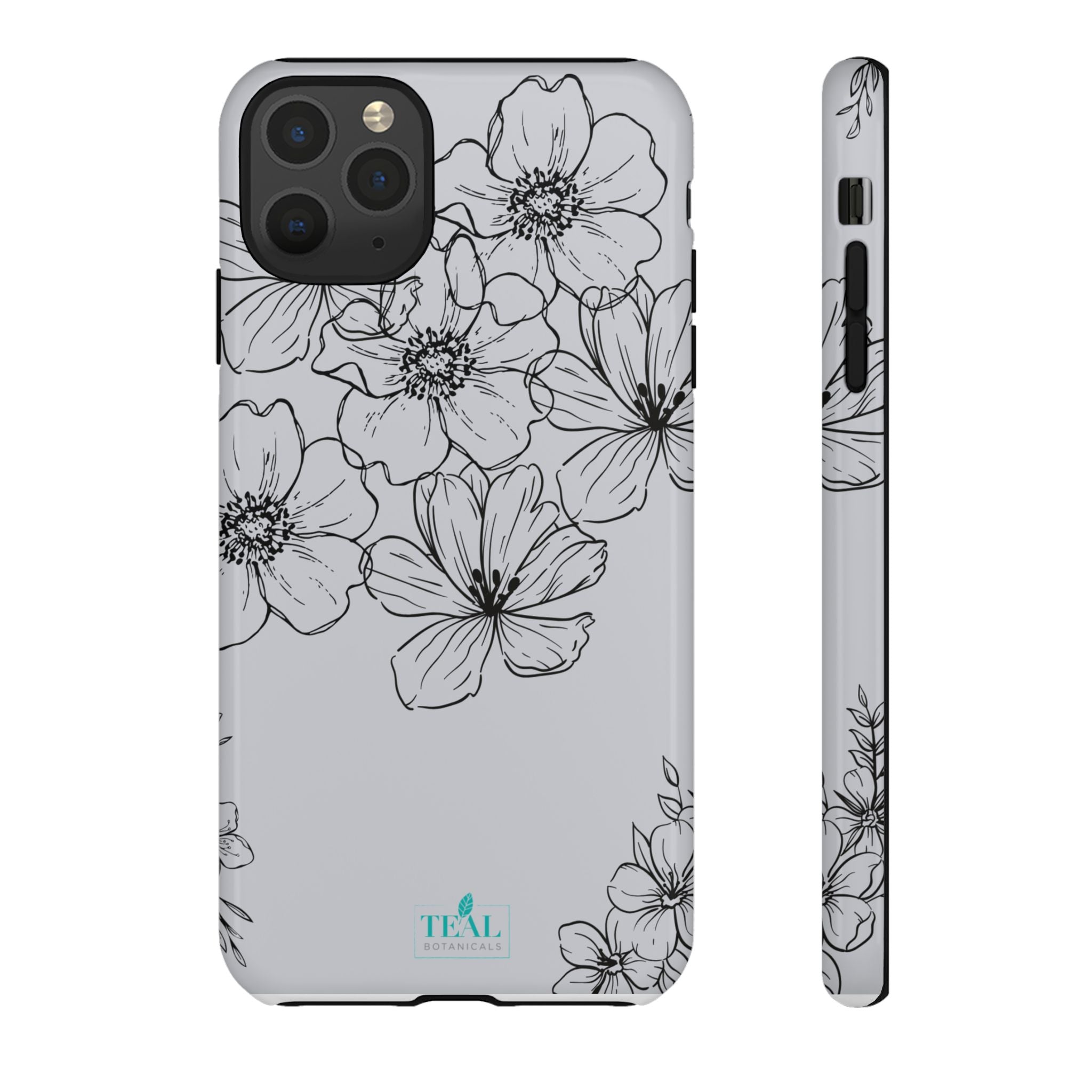 Flowers in Monochrome Phone Case Pink for Iphone and Android