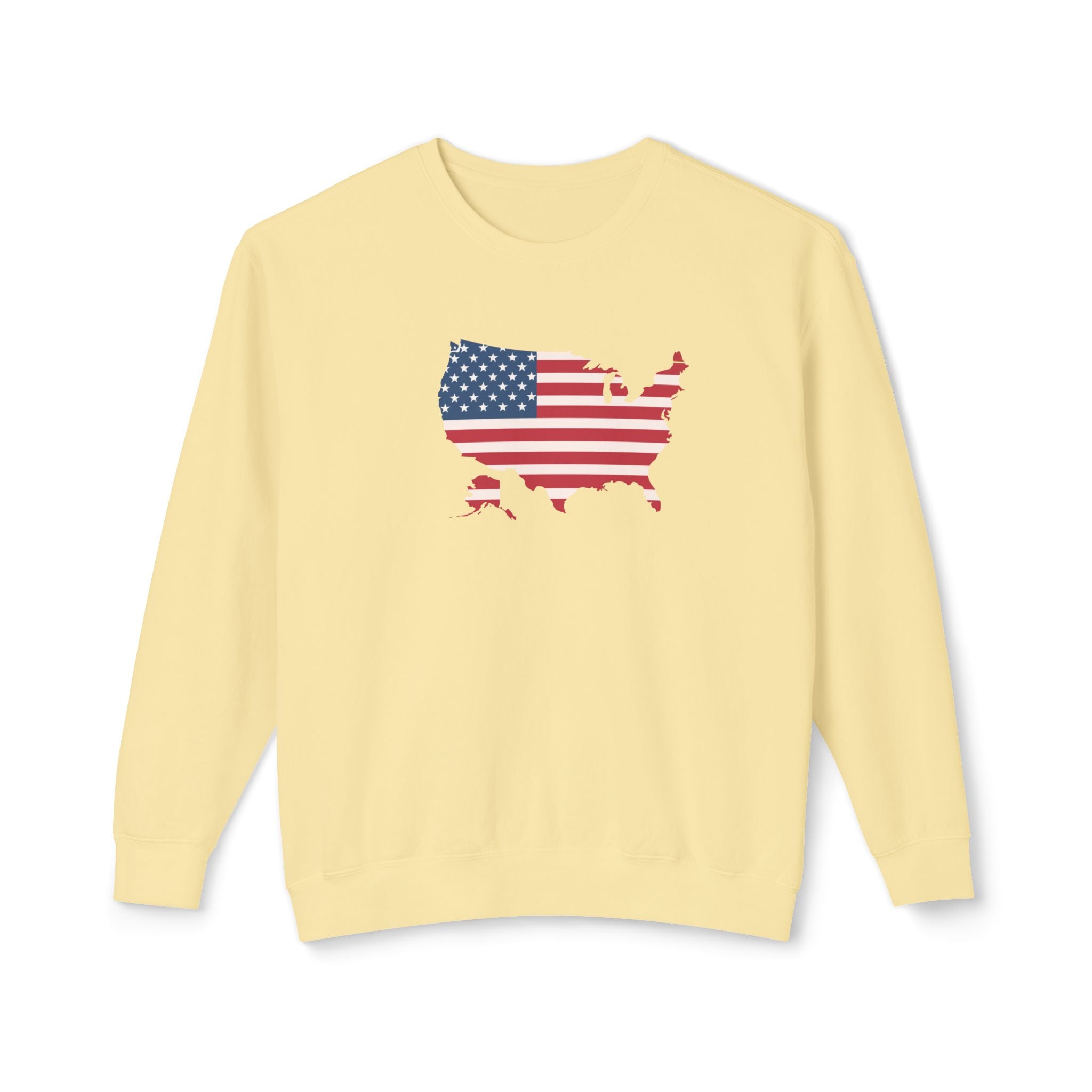 USA Flag Unisex Lightweight Crewneck Sweatshirt