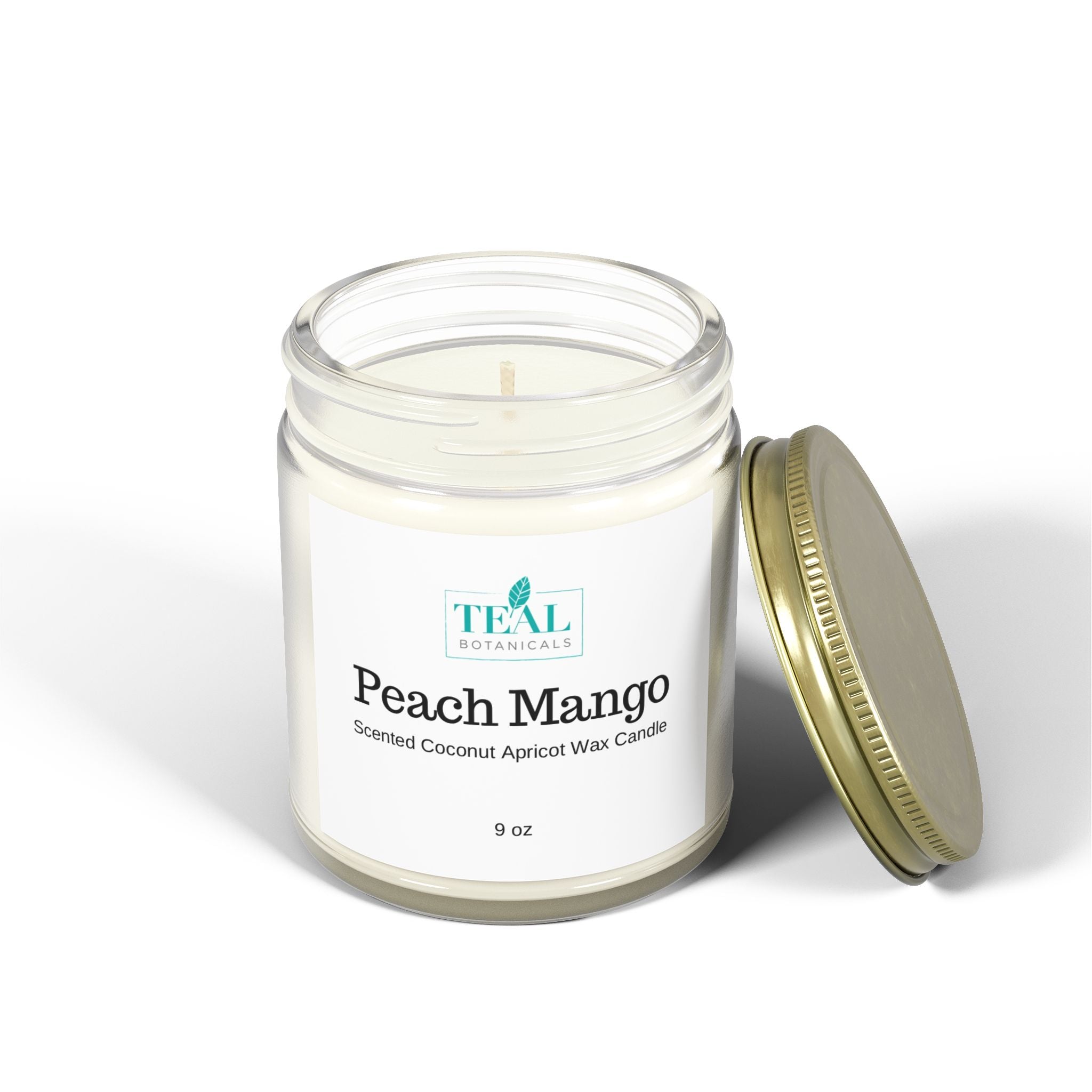 Peach Mango Scented Candles, Coconut Apricot Wax (4oz, 9oz)