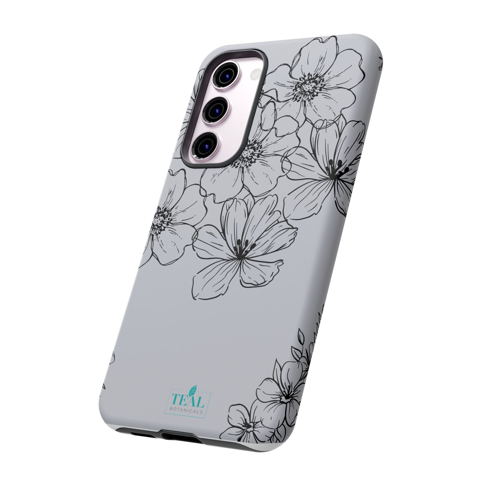 Flowers in Monochrome Phone Case Pink for Iphone and Android