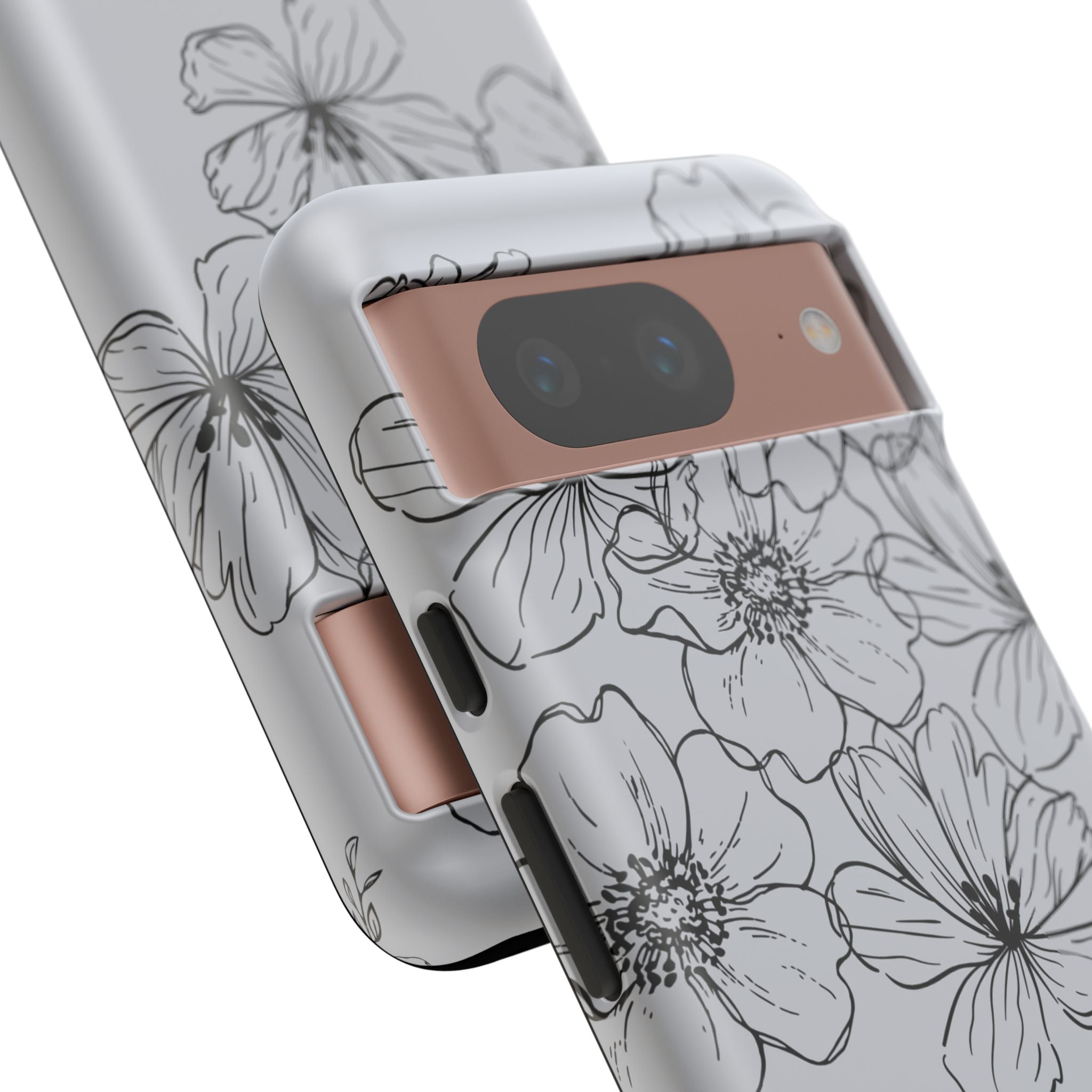 Flowers in Monochrome Phone Case Pink for Iphone and Android