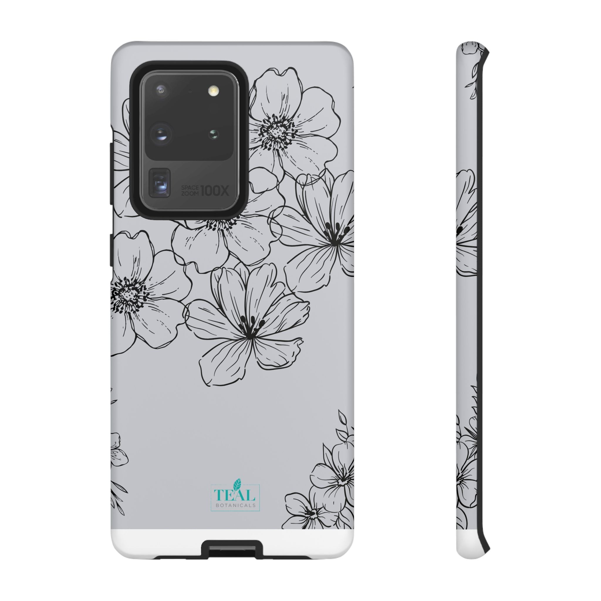Flowers in Monochrome Phone Case Pink for Iphone and Android