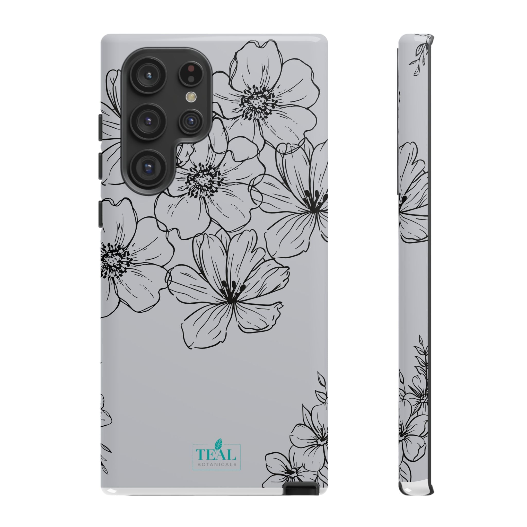 Flowers in Monochrome Phone Case Pink for Iphone and Android