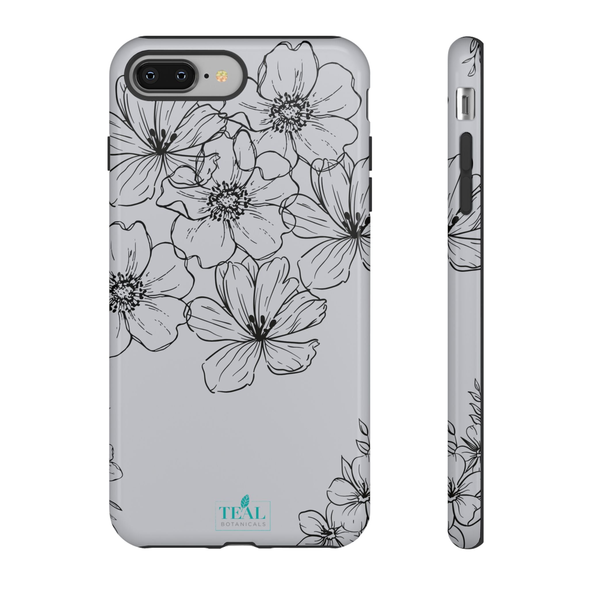 Flowers in Monochrome Phone Case Pink for Iphone and Android