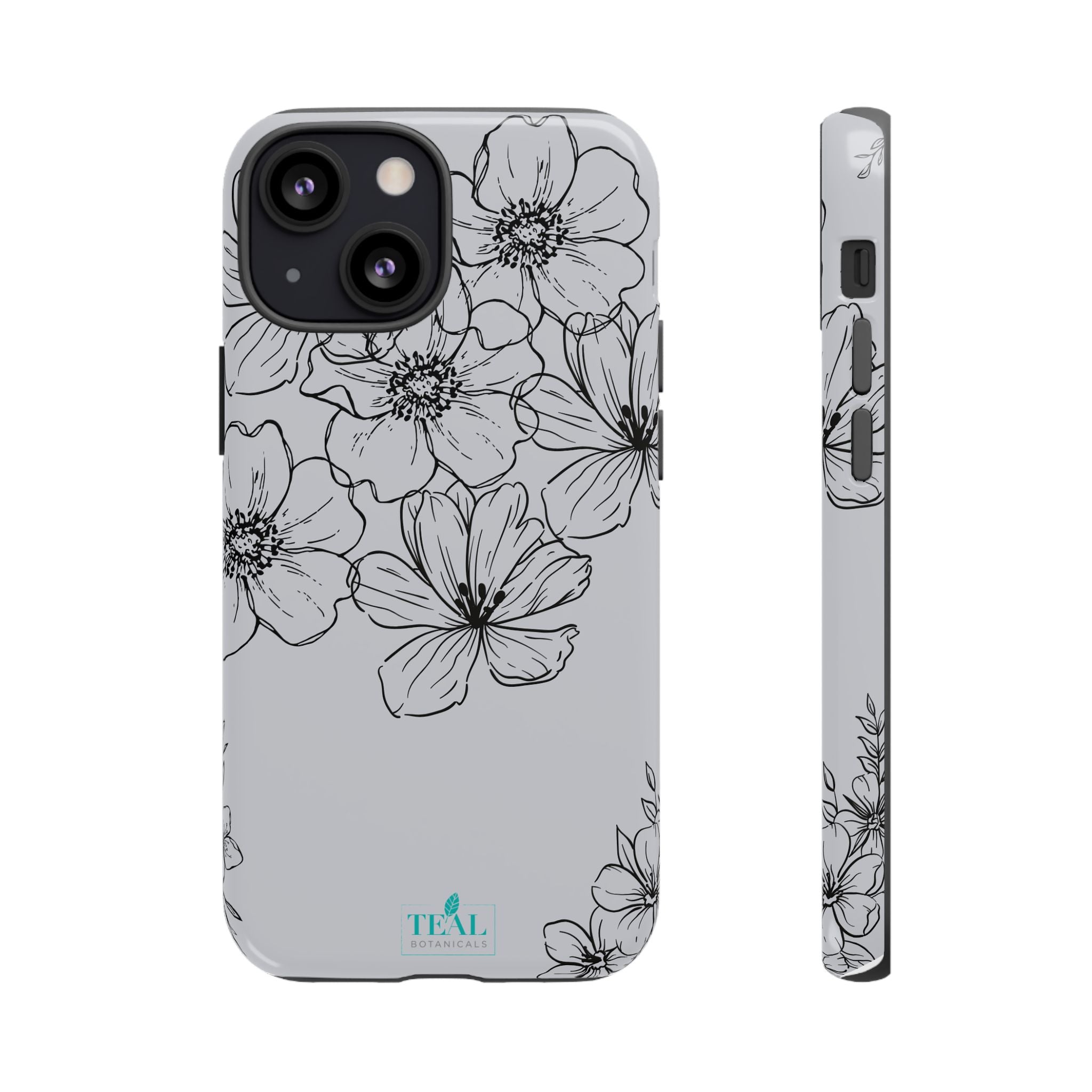 Flowers in Monochrome Phone Case Pink for Iphone and Android