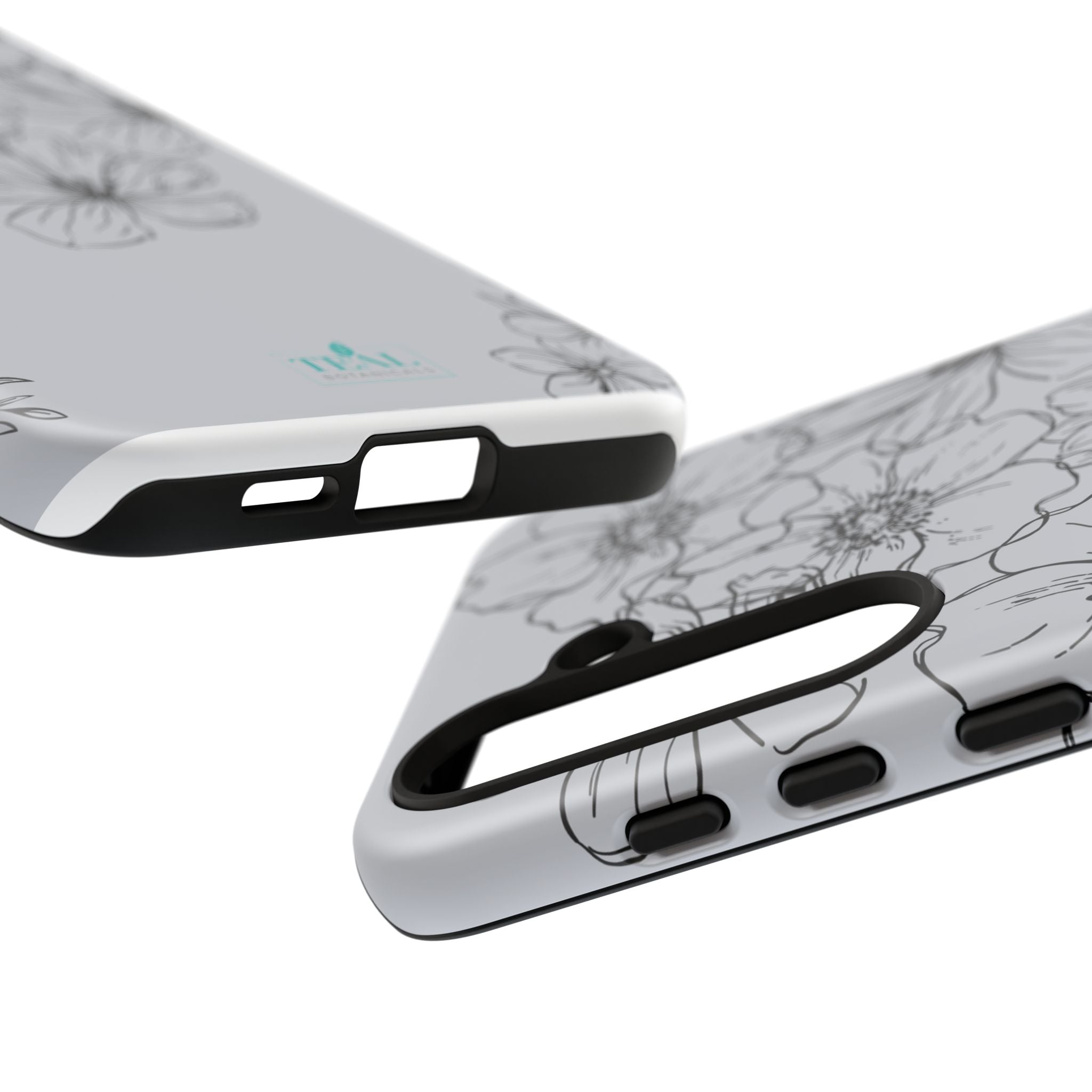 Flowers in Monochrome Phone Case Pink for Iphone and Android