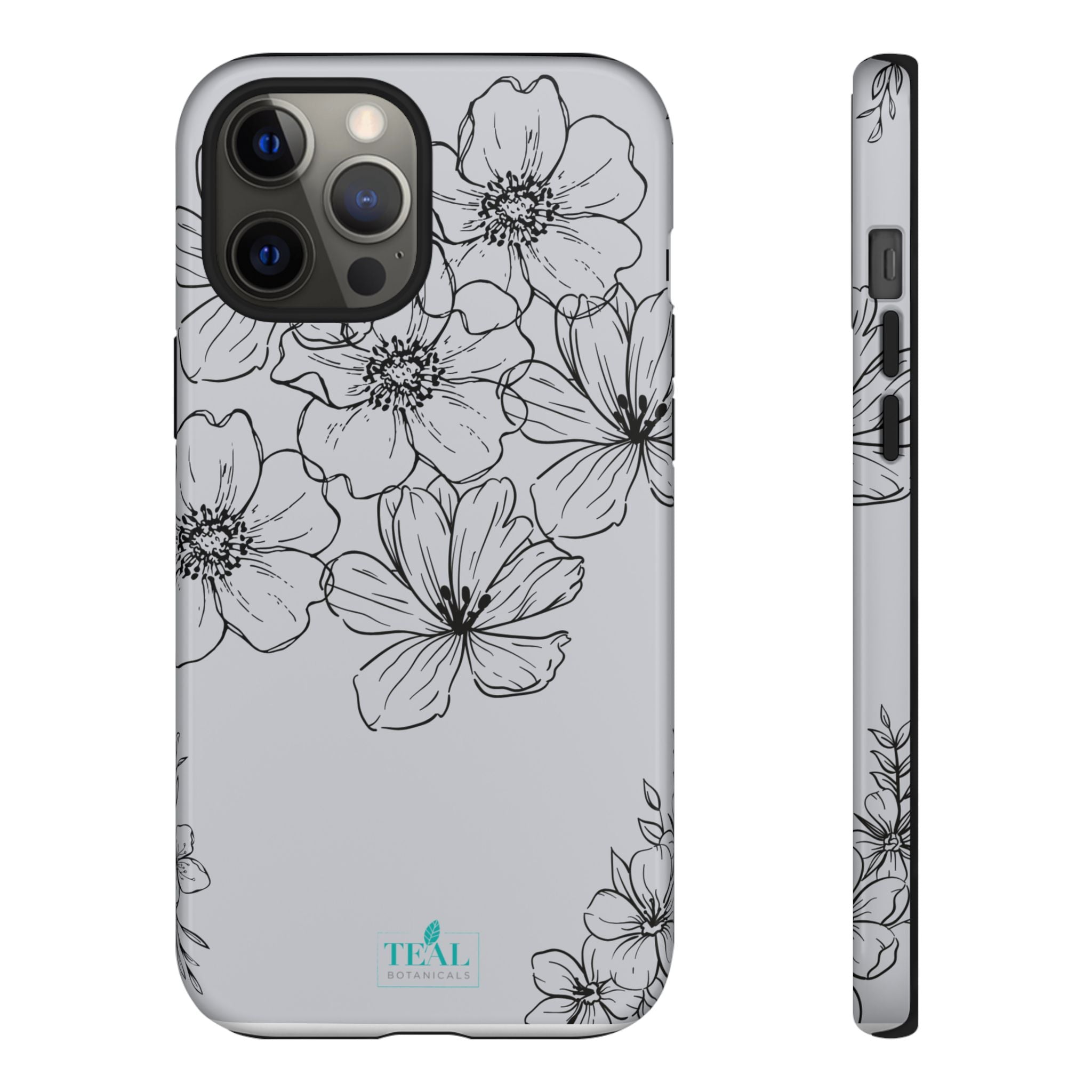 Flowers in Monochrome Phone Case Pink for Iphone and Android