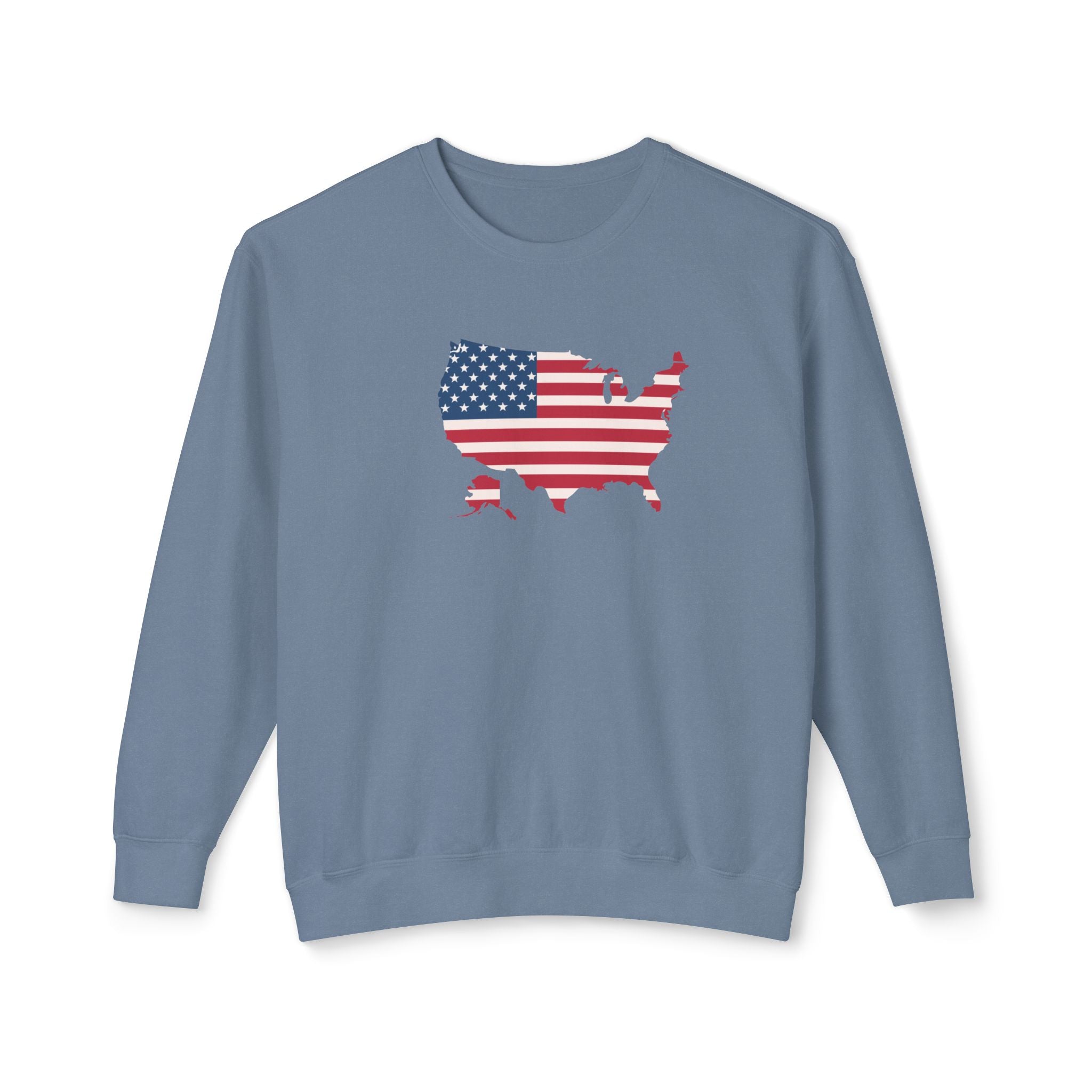 USA Flag Unisex Lightweight Crewneck Sweatshirt