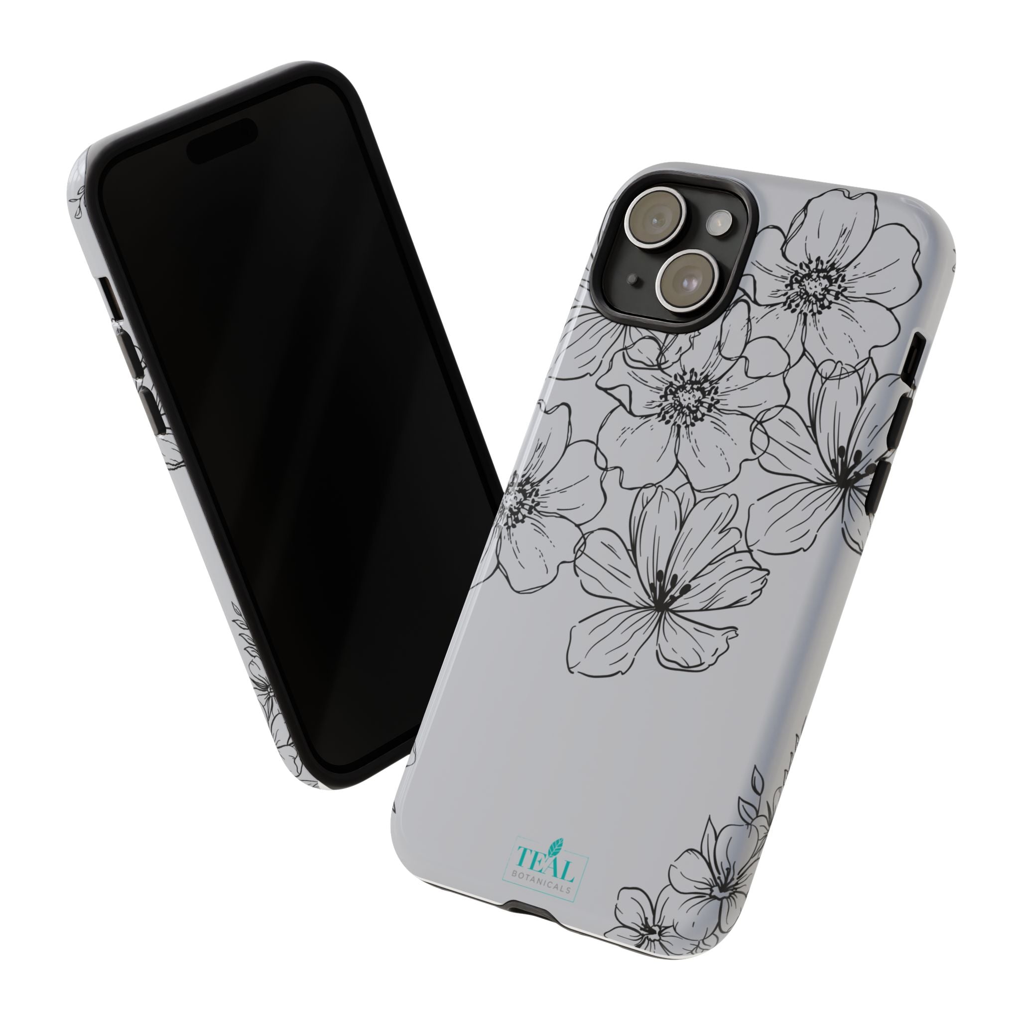 Flowers in Monochrome Phone Case Pink for Iphone and Android
