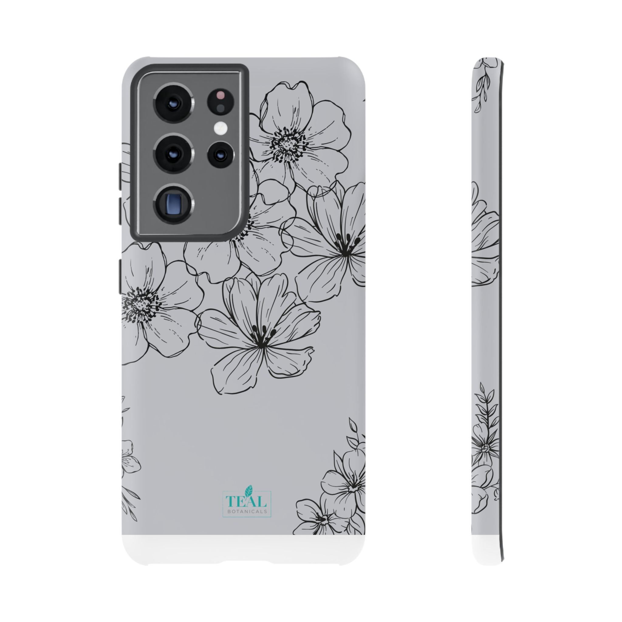 Flowers in Monochrome Phone Case Pink for Iphone and Android