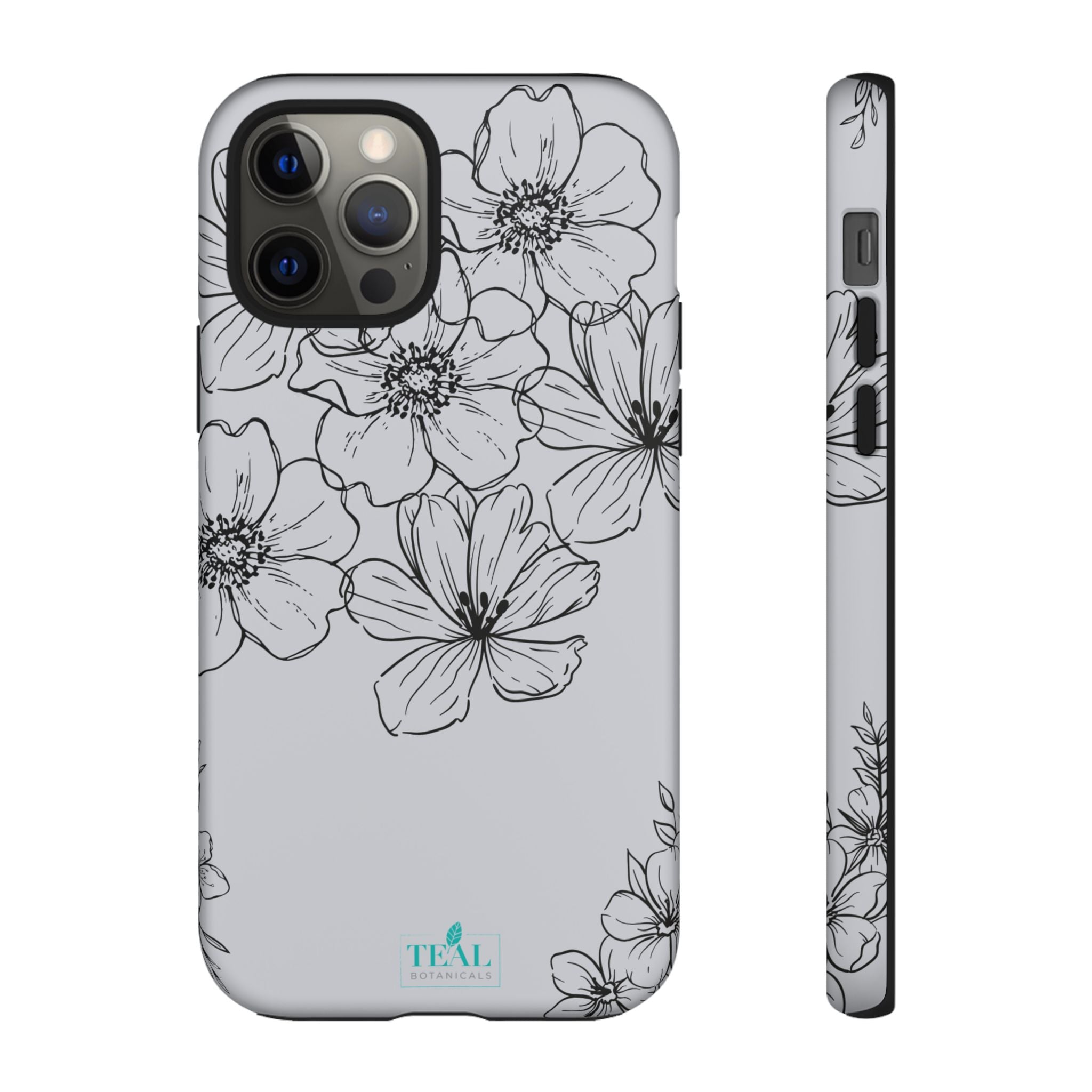 Flowers in Monochrome Phone Case Pink for Iphone and Android