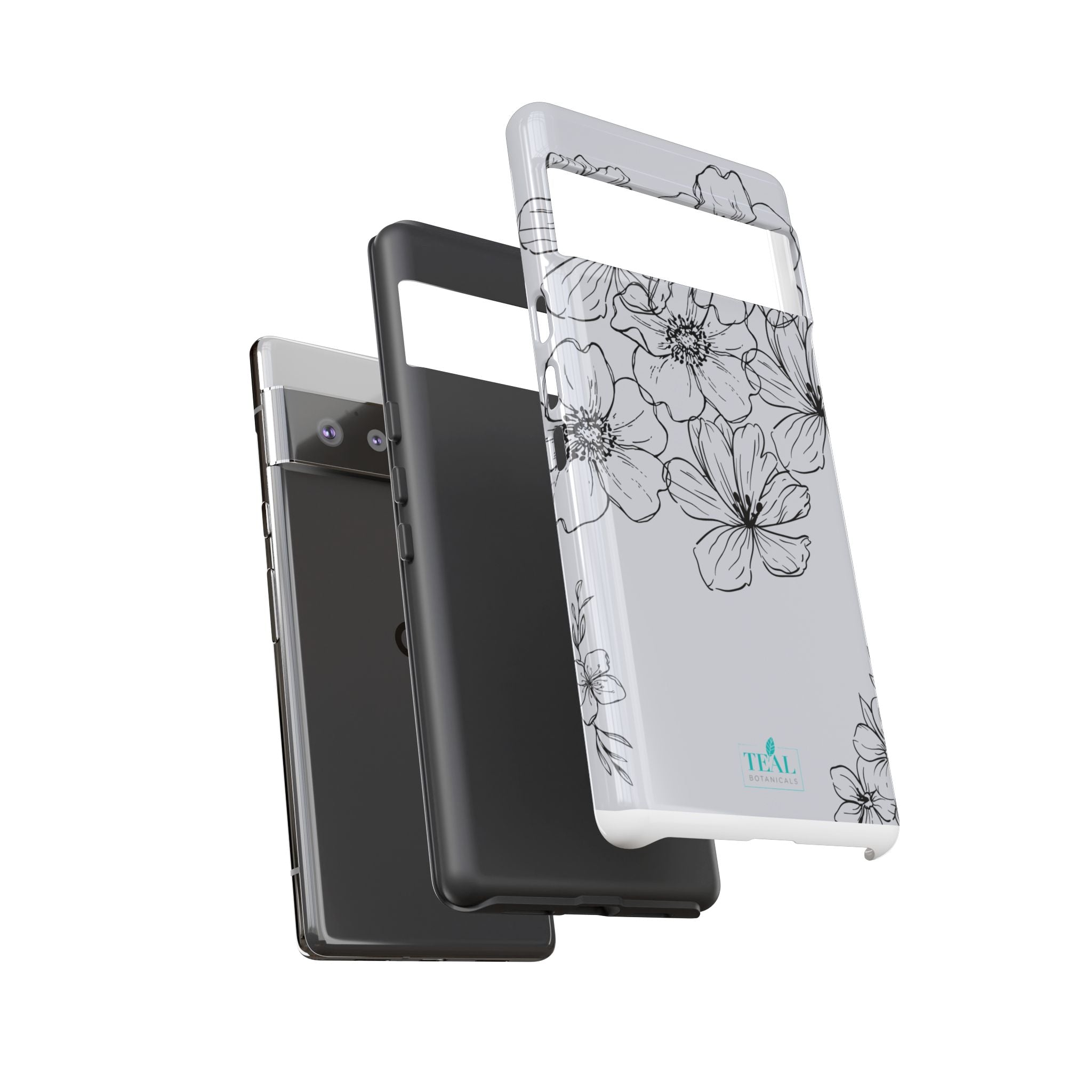 Flowers in Monochrome Phone Case Pink for Iphone and Android