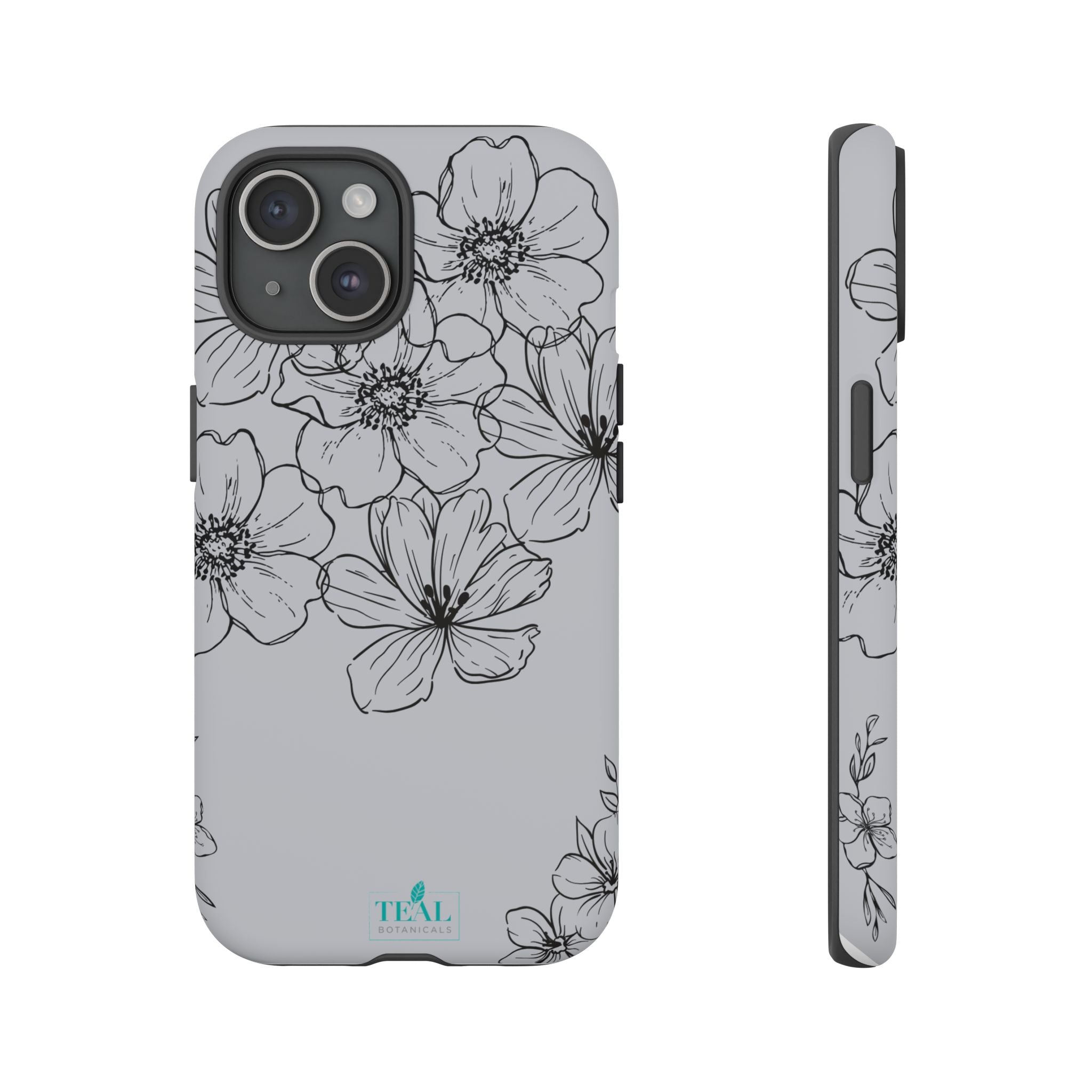Flowers in Monochrome Phone Case Pink for Iphone and Android