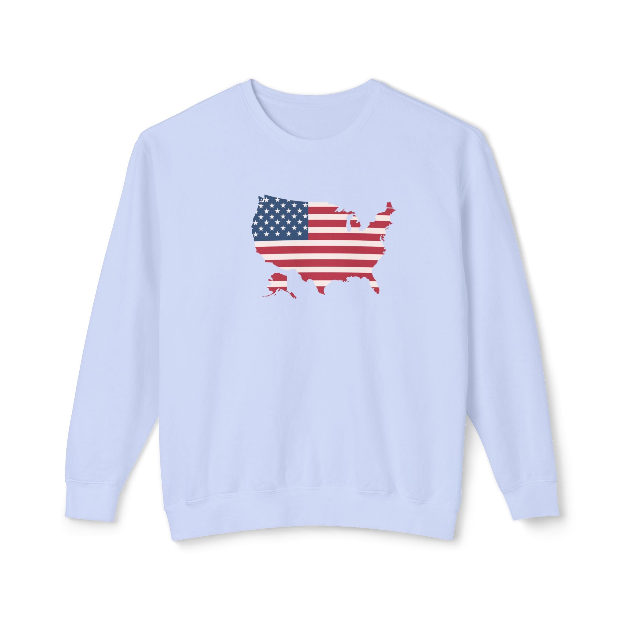 USA Flag Unisex Lightweight Crewneck Sweatshirt