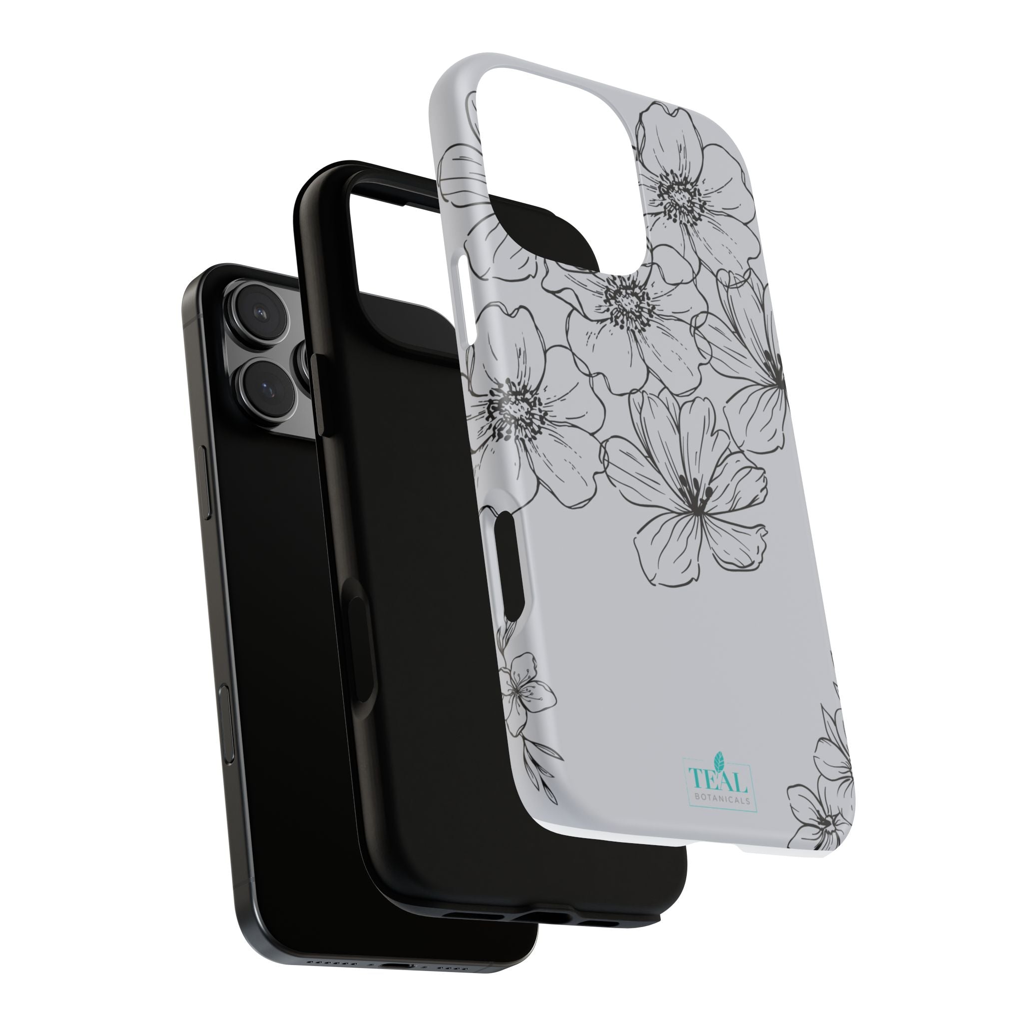 Flowers in Monochrome Phone Case Pink for Iphone and Android