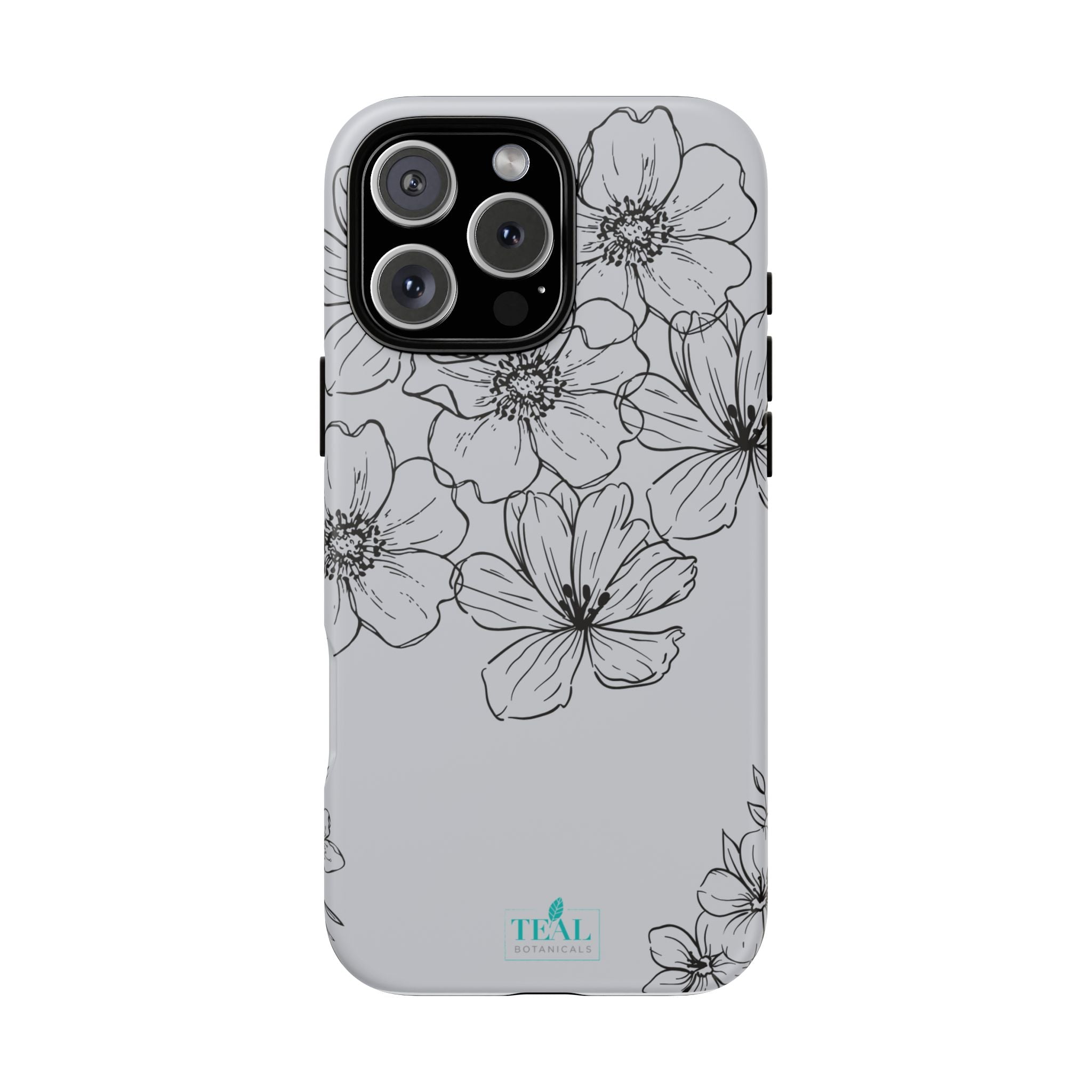 Flowers in Monochrome Phone Case Pink for Iphone and Android