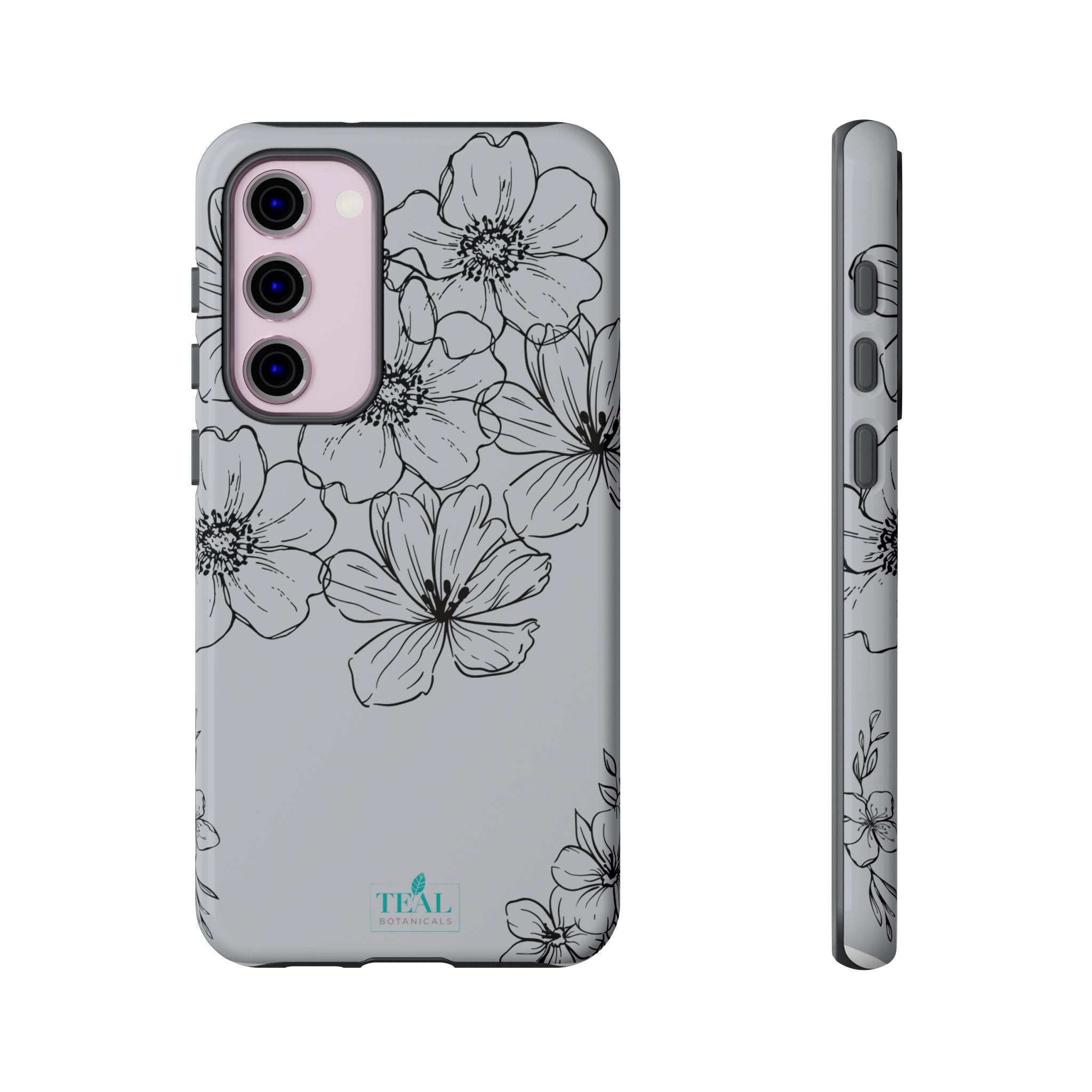 Flowers in Monochrome Phone Case Pink for Iphone and Android