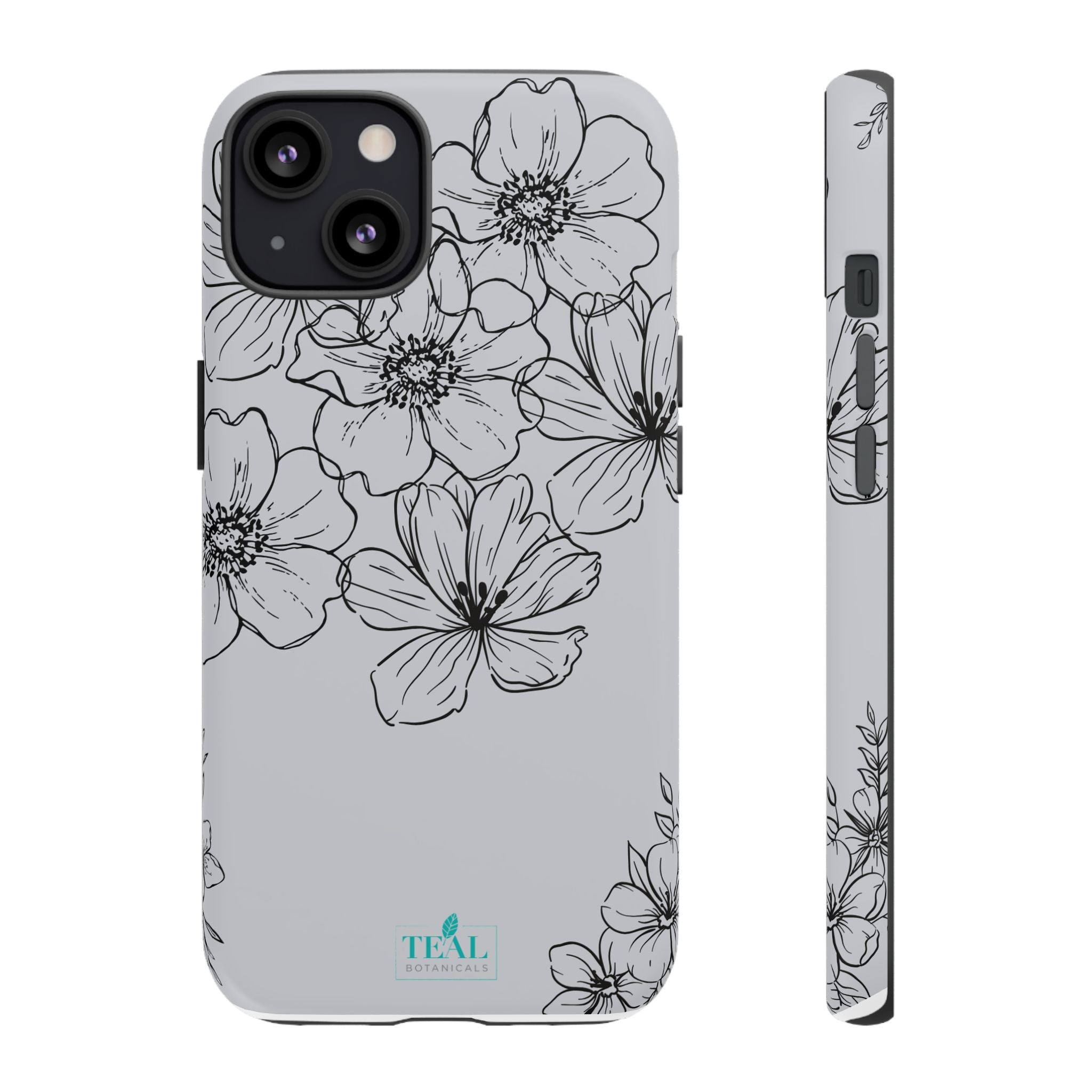 Flowers in Monochrome Phone Case Pink for Iphone and Android