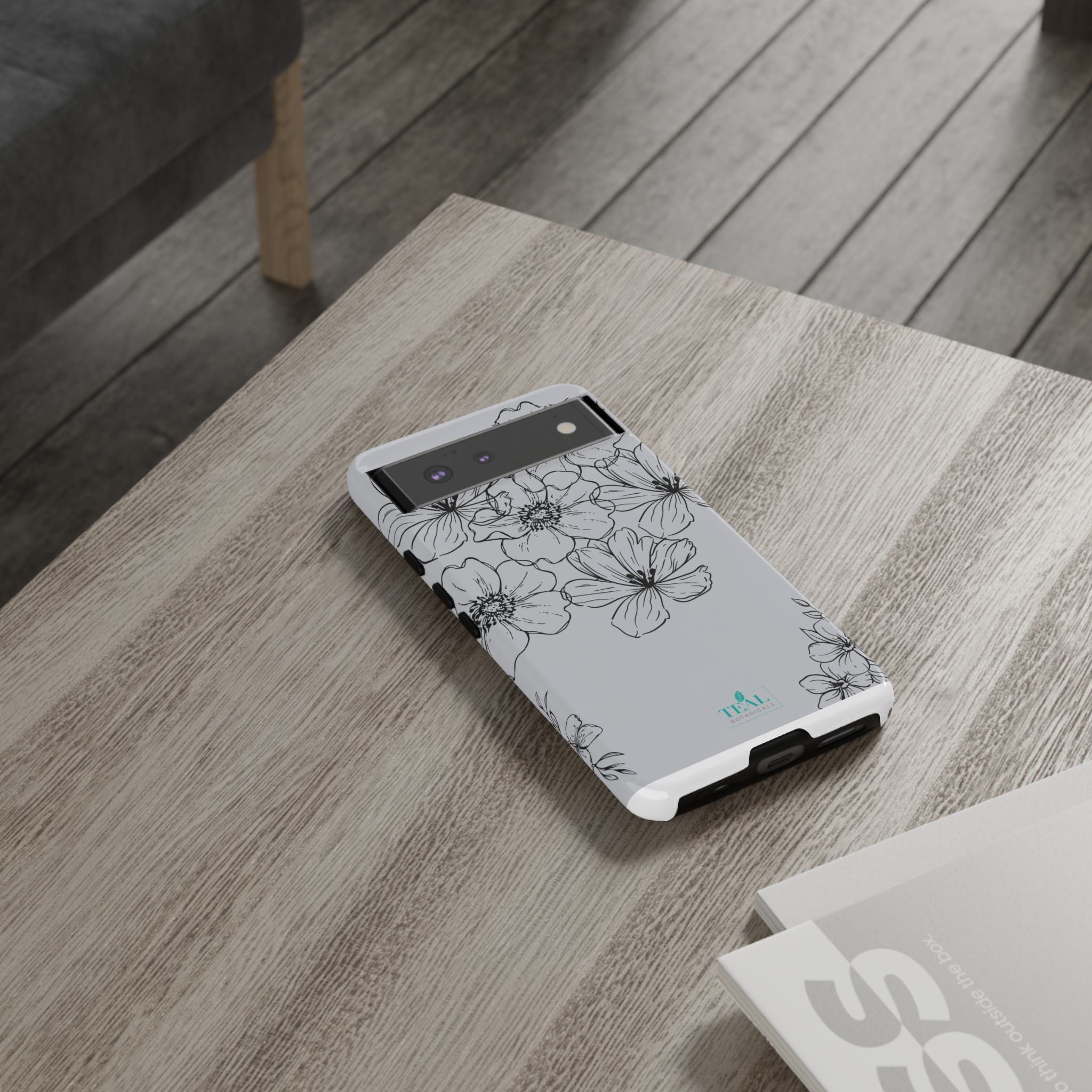 Flowers in Monochrome Phone Case Pink for Iphone and Android