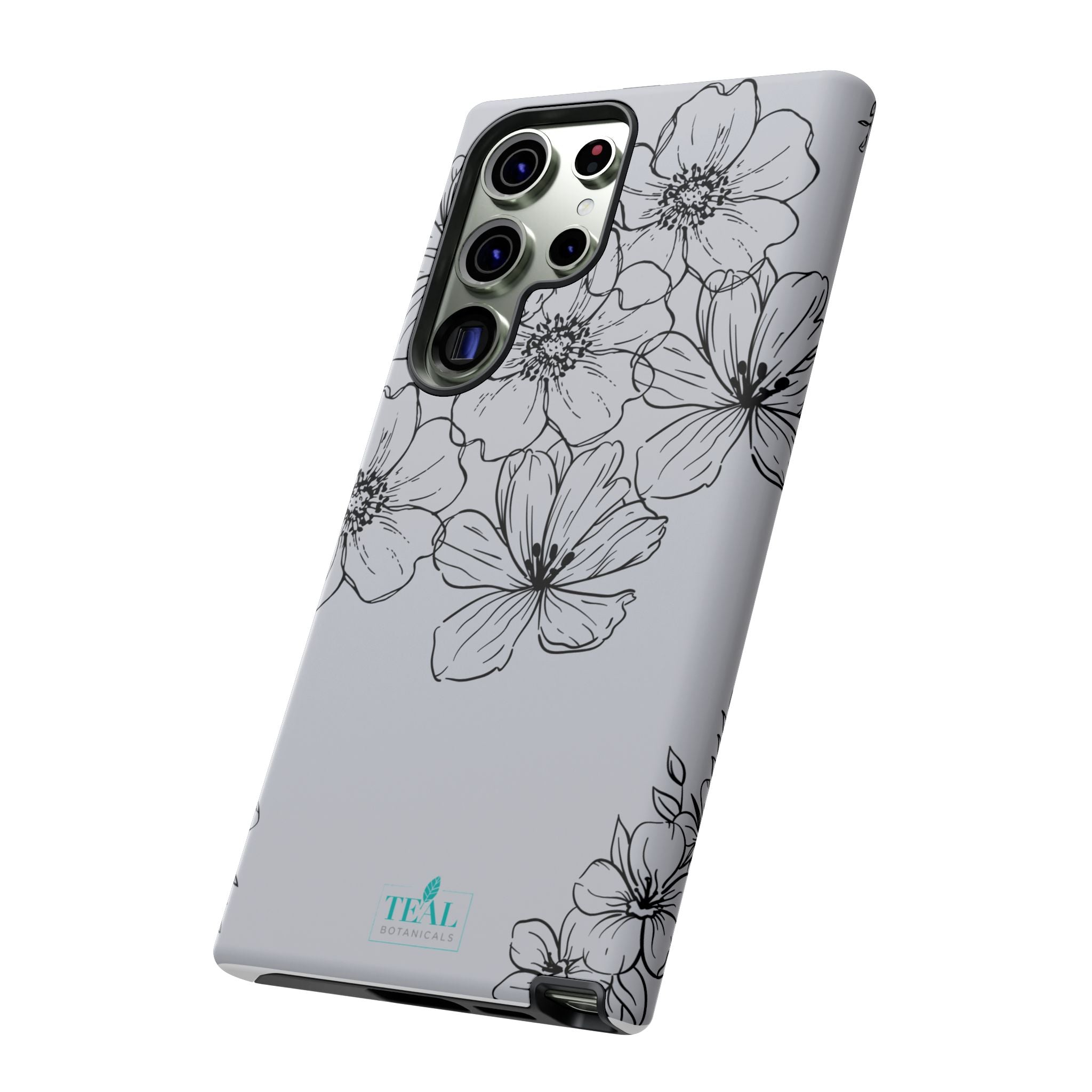 Flowers in Monochrome Phone Case Pink for Iphone and Android