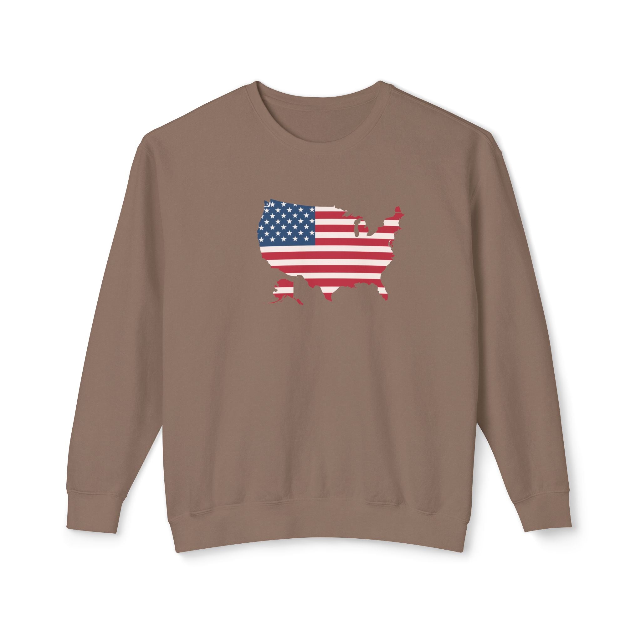 USA Flag Unisex Lightweight Crewneck Sweatshirt