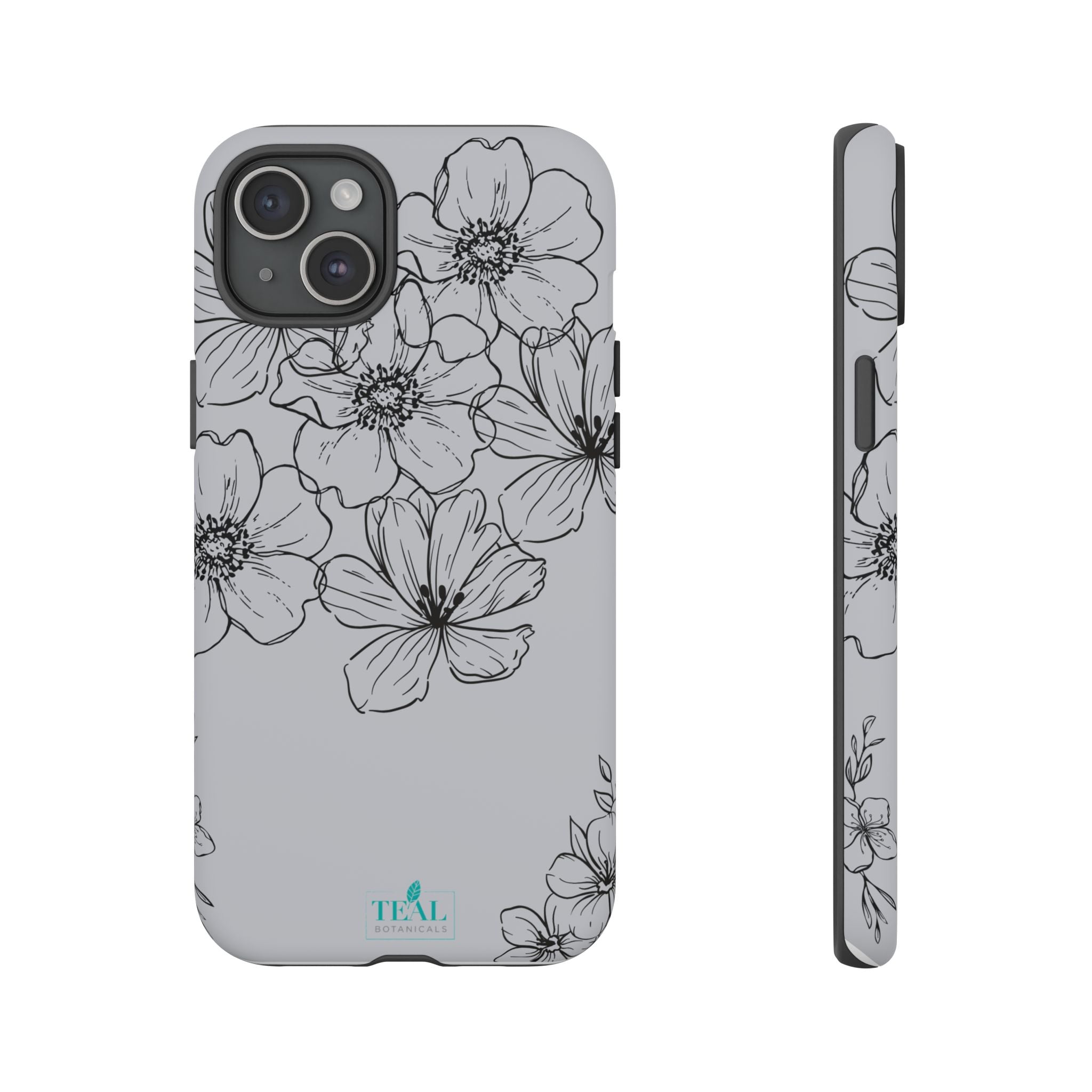 Flowers in Monochrome Phone Case Pink for Iphone and Android