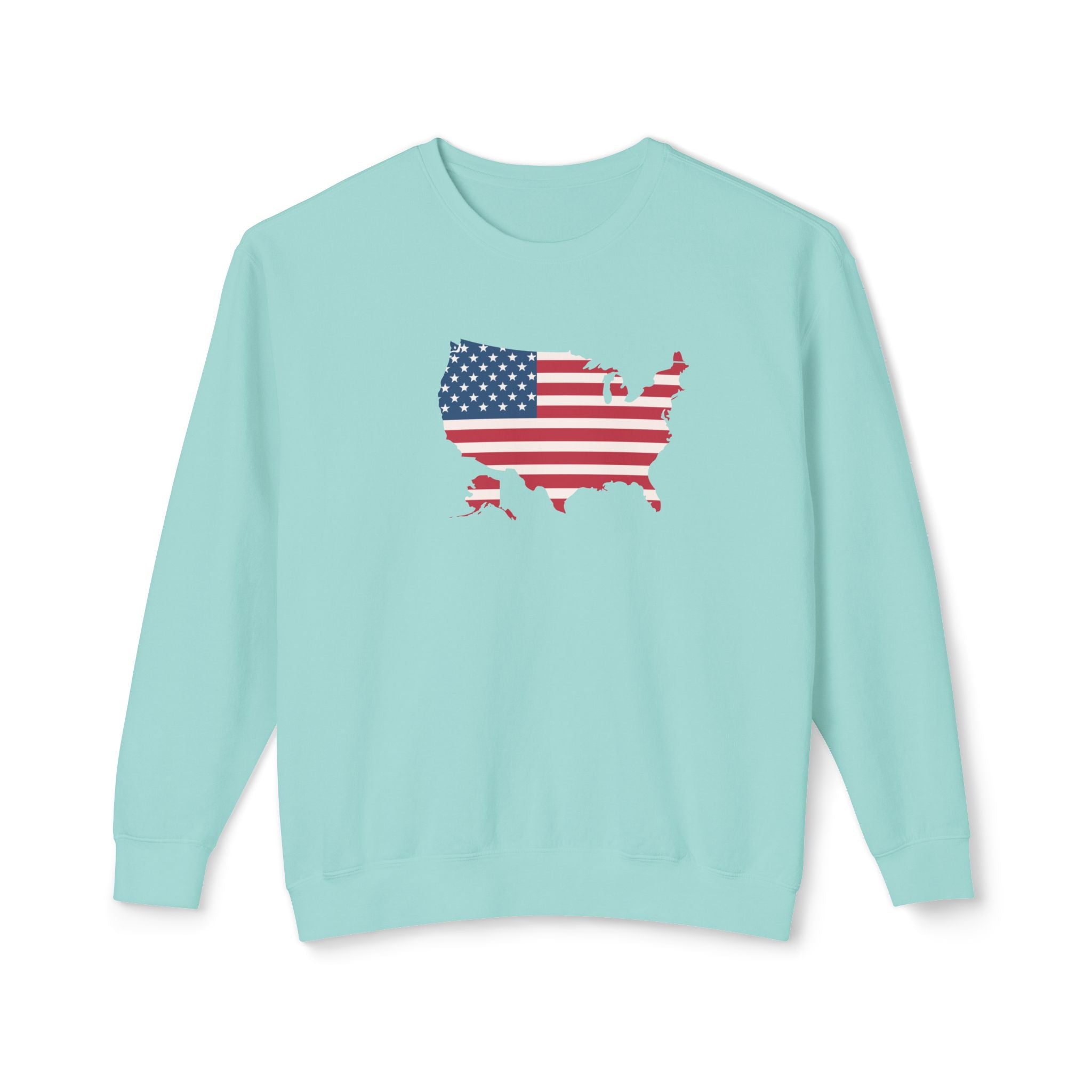 USA Flag Unisex Lightweight Crewneck Sweatshirt