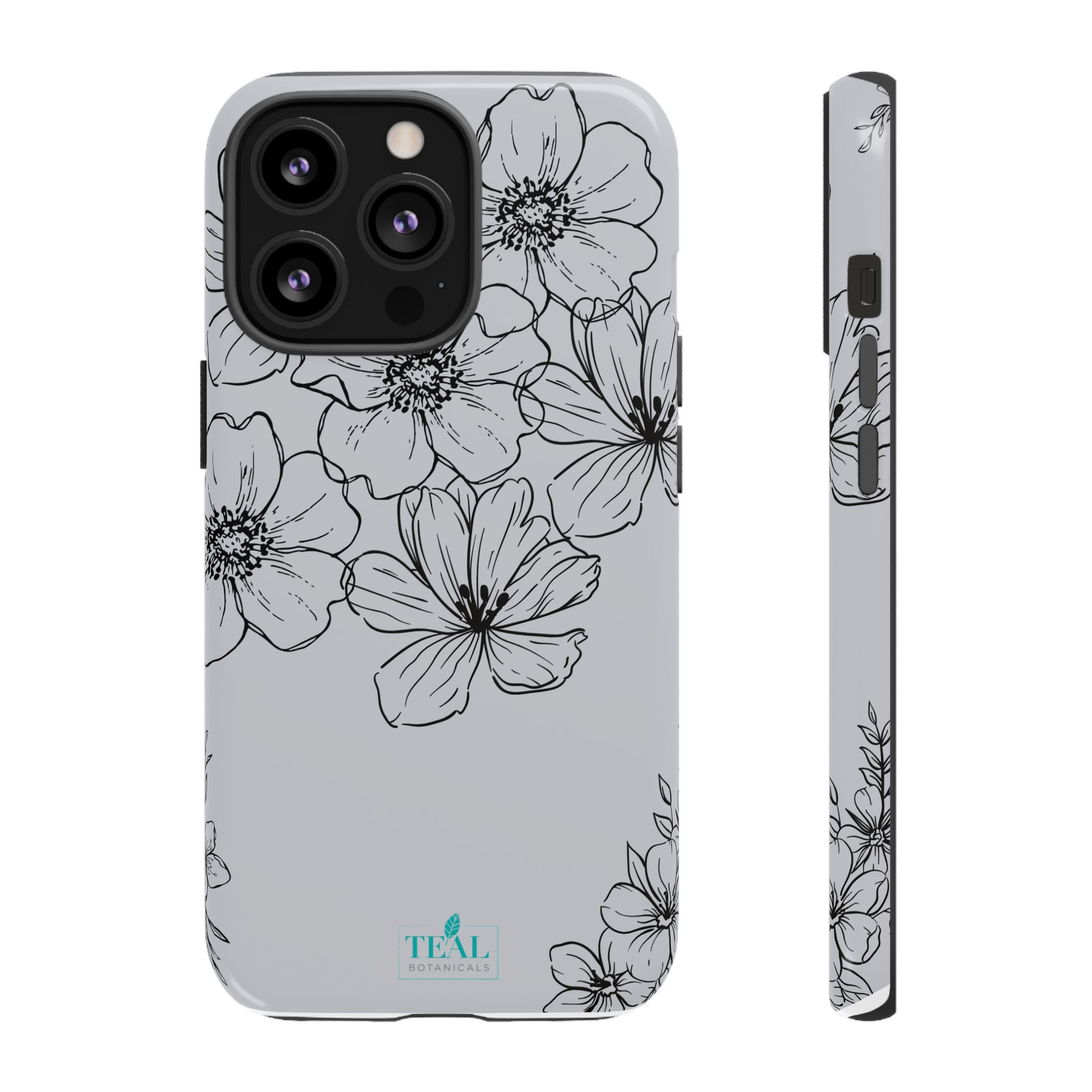 Flowers in Monochrome Phone Case Pink for Iphone and Android