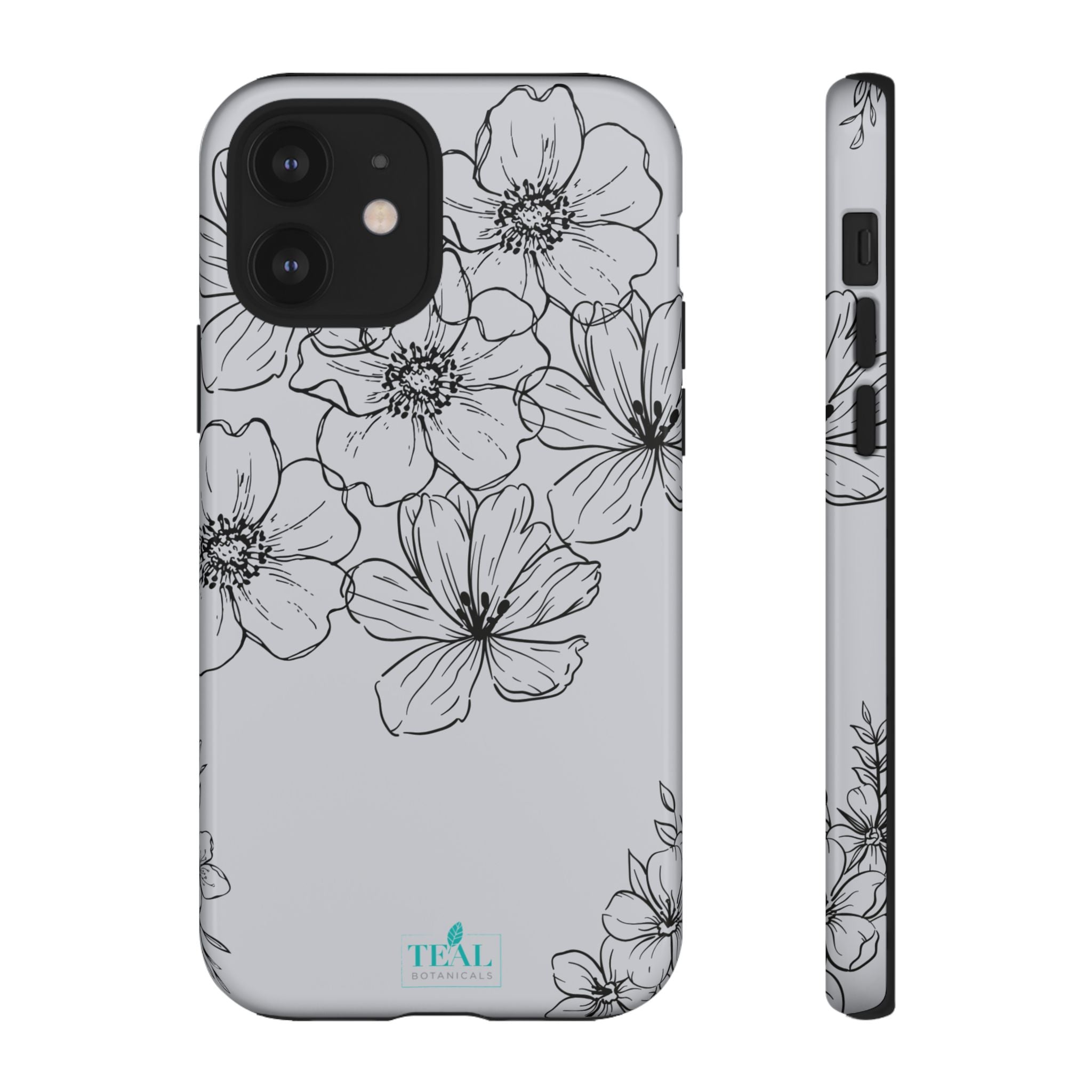 Flowers in Monochrome Phone Case Pink for Iphone and Android