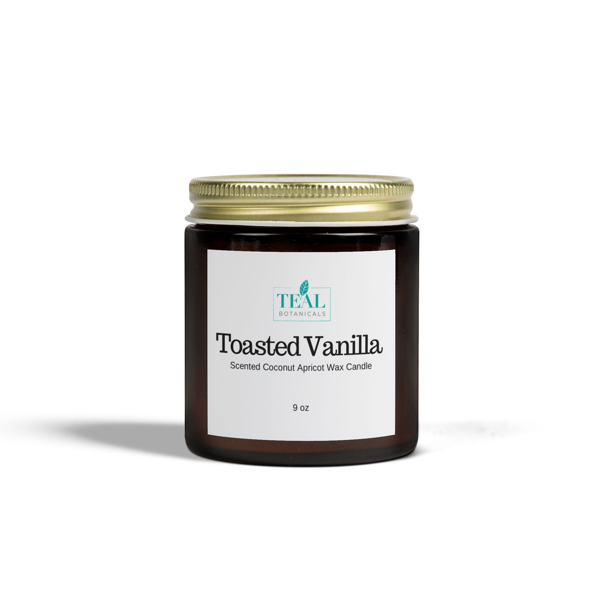 Toasted Vanilla Scented Candle, Coconut Apricot Wax 9oz